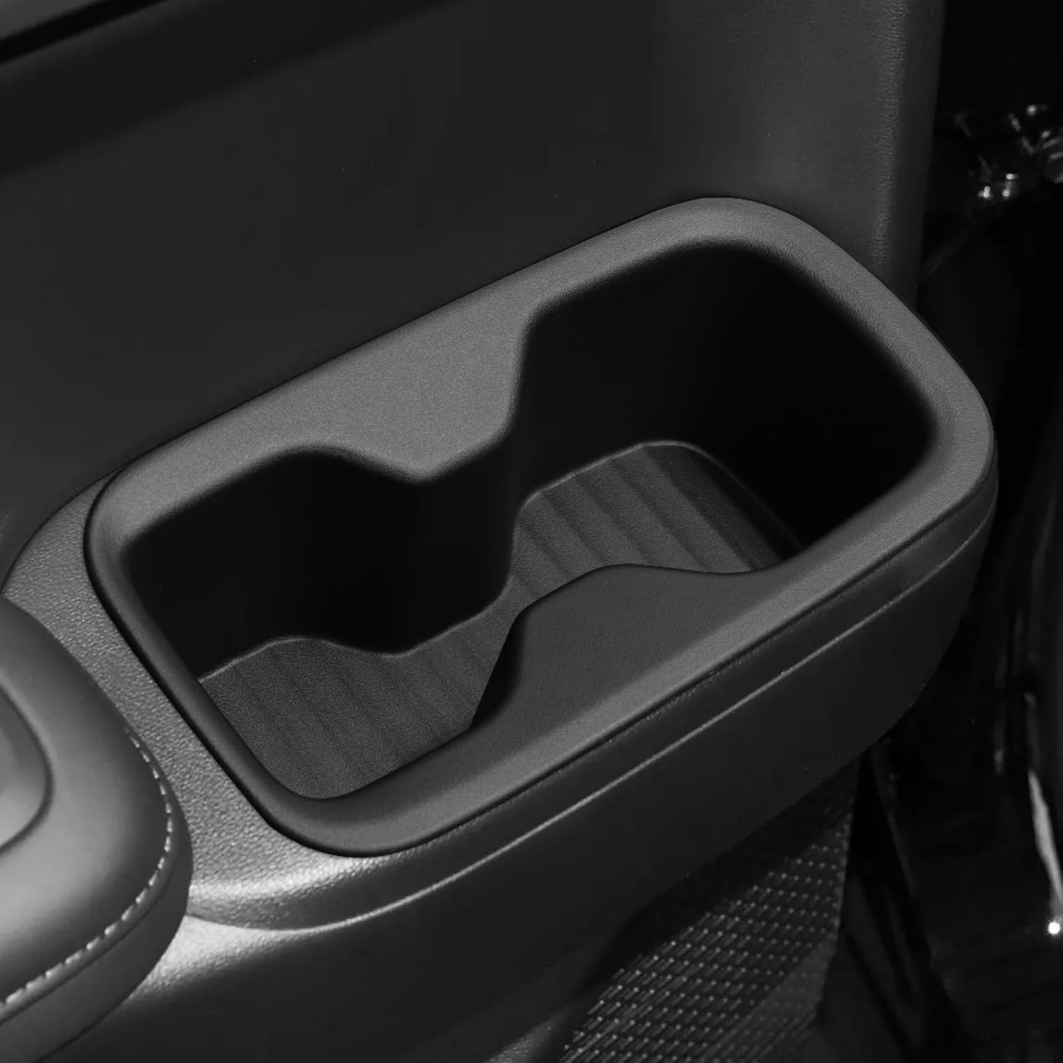 LUCKEASY 2PCS 3Rd Row Cup Holder Insert for Hyundai Santa Fe 6/7 Seat 2024 2025 Drink Limiter Interior Accessories TPE Black image number 1