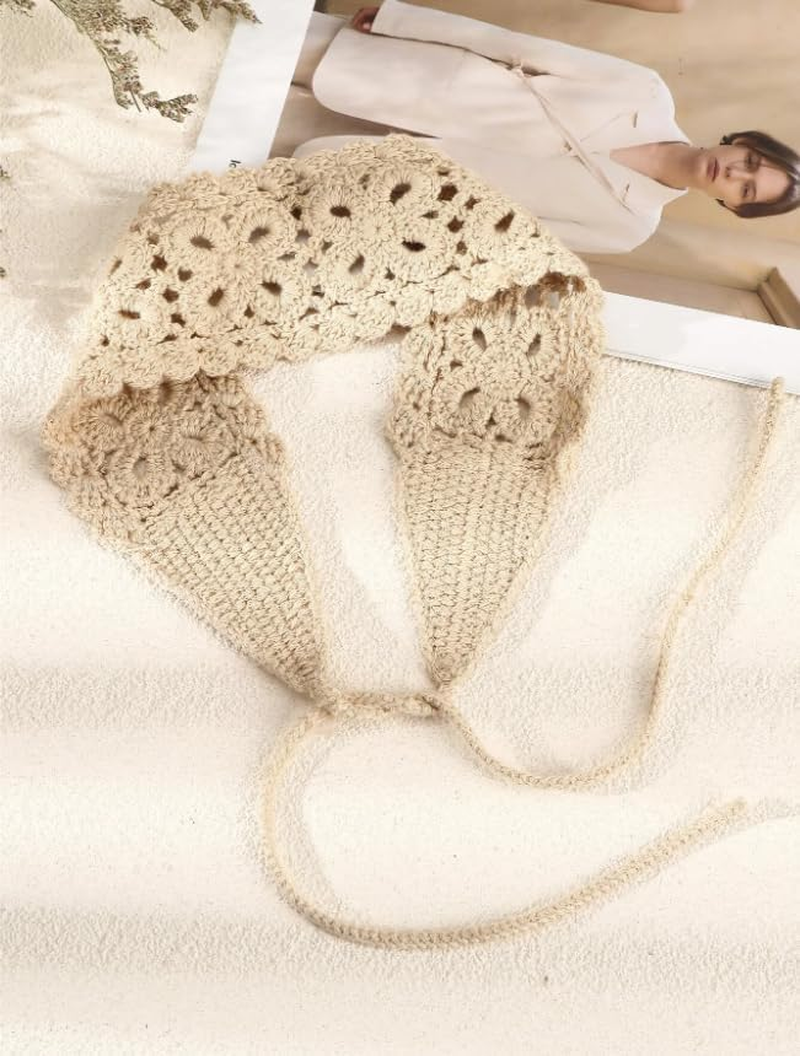 Boho Hair Bands Women'S Knitted Headband Headbands Braided Headband Vintage Headband Hair Band Thin Summer Headband Head Wrap Cute Hair Accessories for Girls image number 3