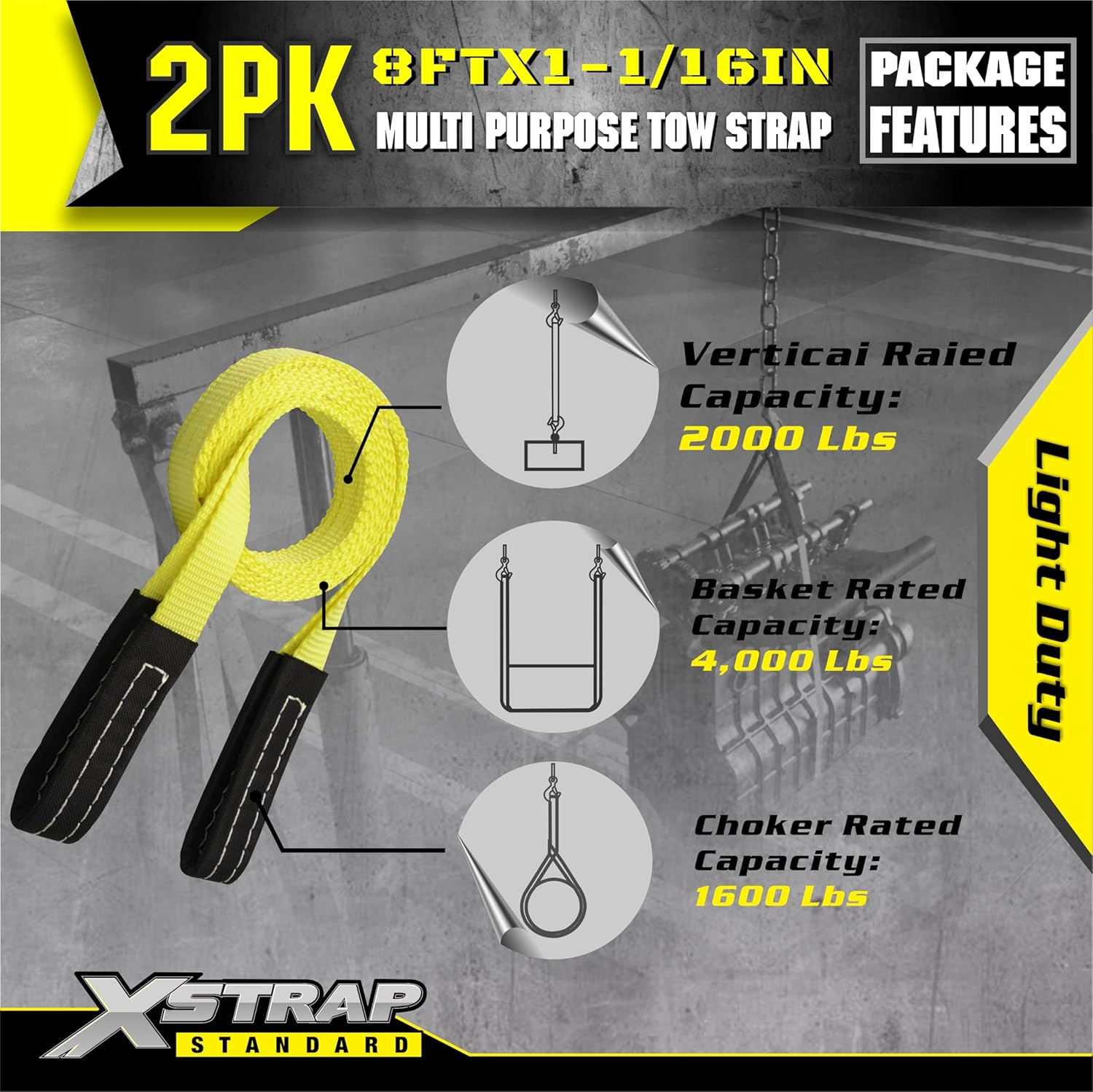 XSTRAP 2PK 8FT Lift Sling Web Strap/Wear Guard End image number 6