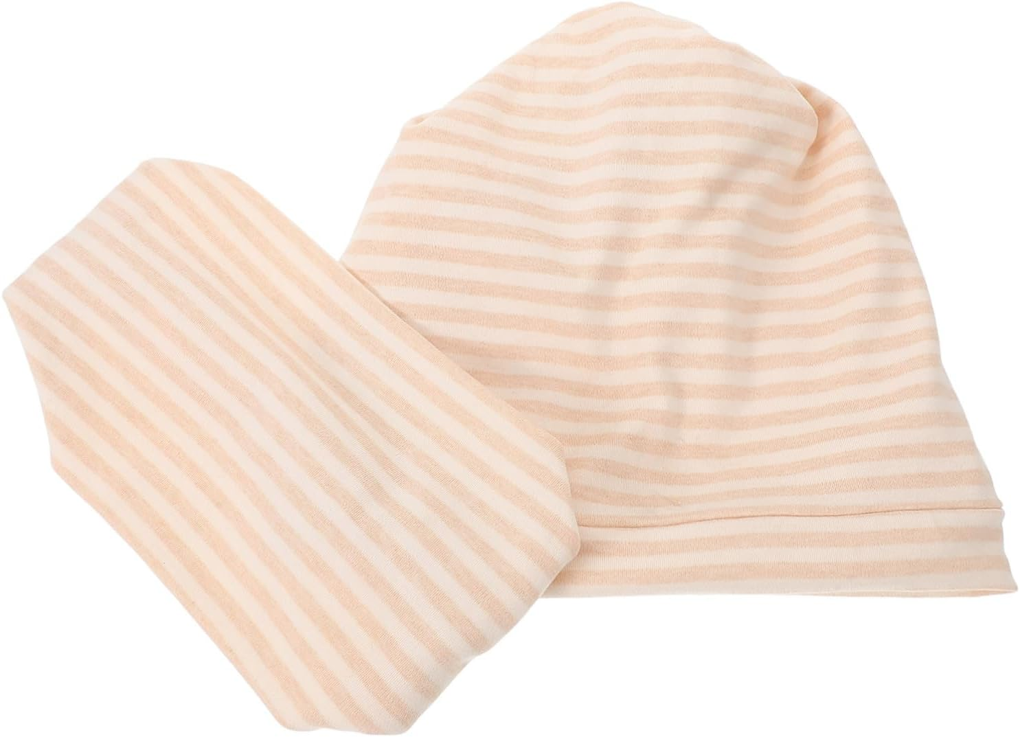 Baluue 2 Pcs Warm Windproof Maternity Hat and Scarf Simple Postpartum Protective Sleeping Cap for Women Soft Comfortable Headwear for Confinement Care Striped Design image number 3