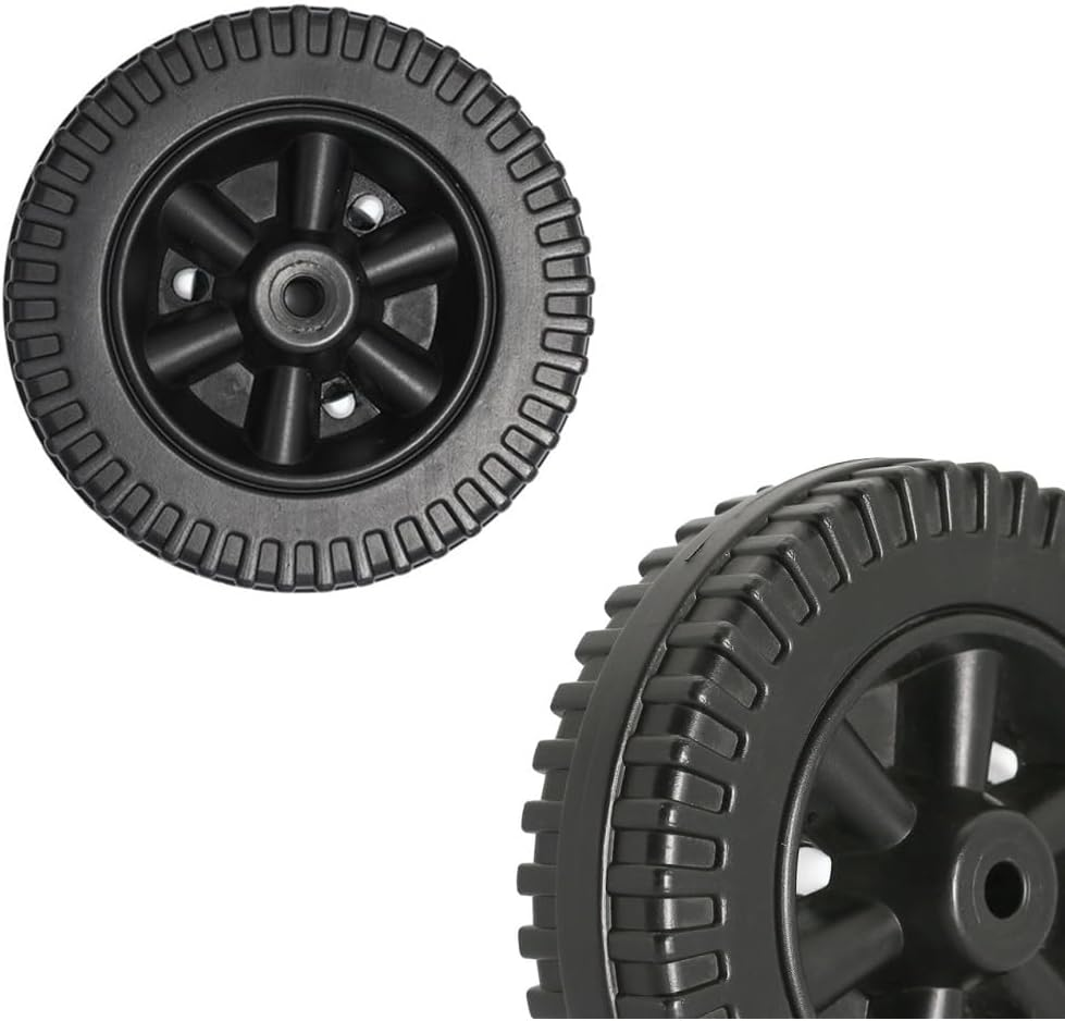 Naisfei Pack of 2 Plastic Grill Wheels, Grill Wheel Replacement Parts, 6 Inch Grill Wheels for Gas Grills and Other Brands, Black Wheels image number 4
