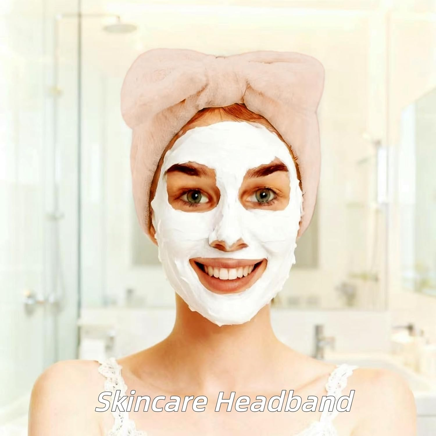 Yaqulen 7-Piece Spa Set, Facial Headband, Spa Headband and Wristband Set, Skincare Headband, College Style Girl Gift, Hair Accessories for Women and Girls(Khaki) image number 4