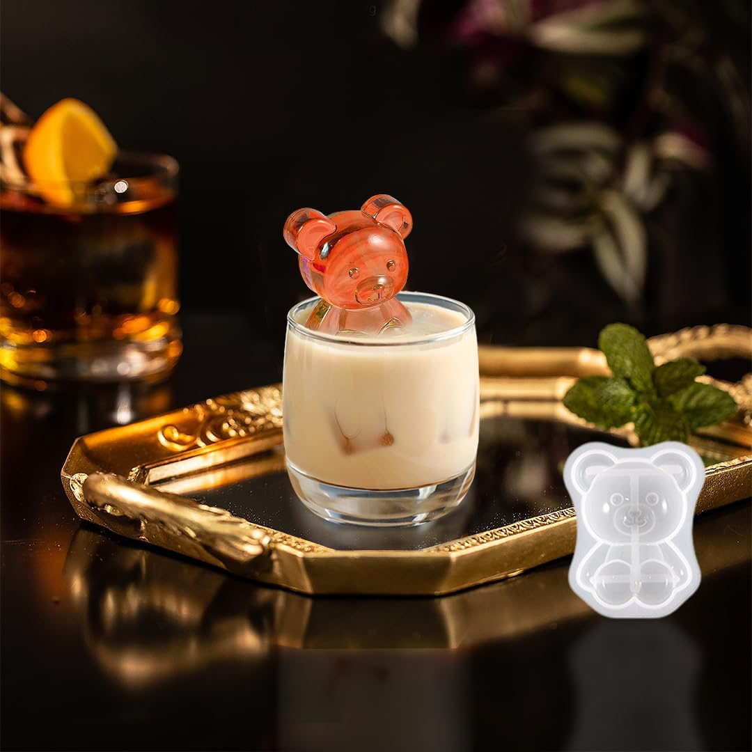 Zayookey 9 Pcs Keychain Resin Molds Small Bear Epoxy Mold Gummy Candy Silicone Mold Cute Rabbit Mouse Pendant Resin Casting Mould DIY Jewelry Making Resin Charms image number 5