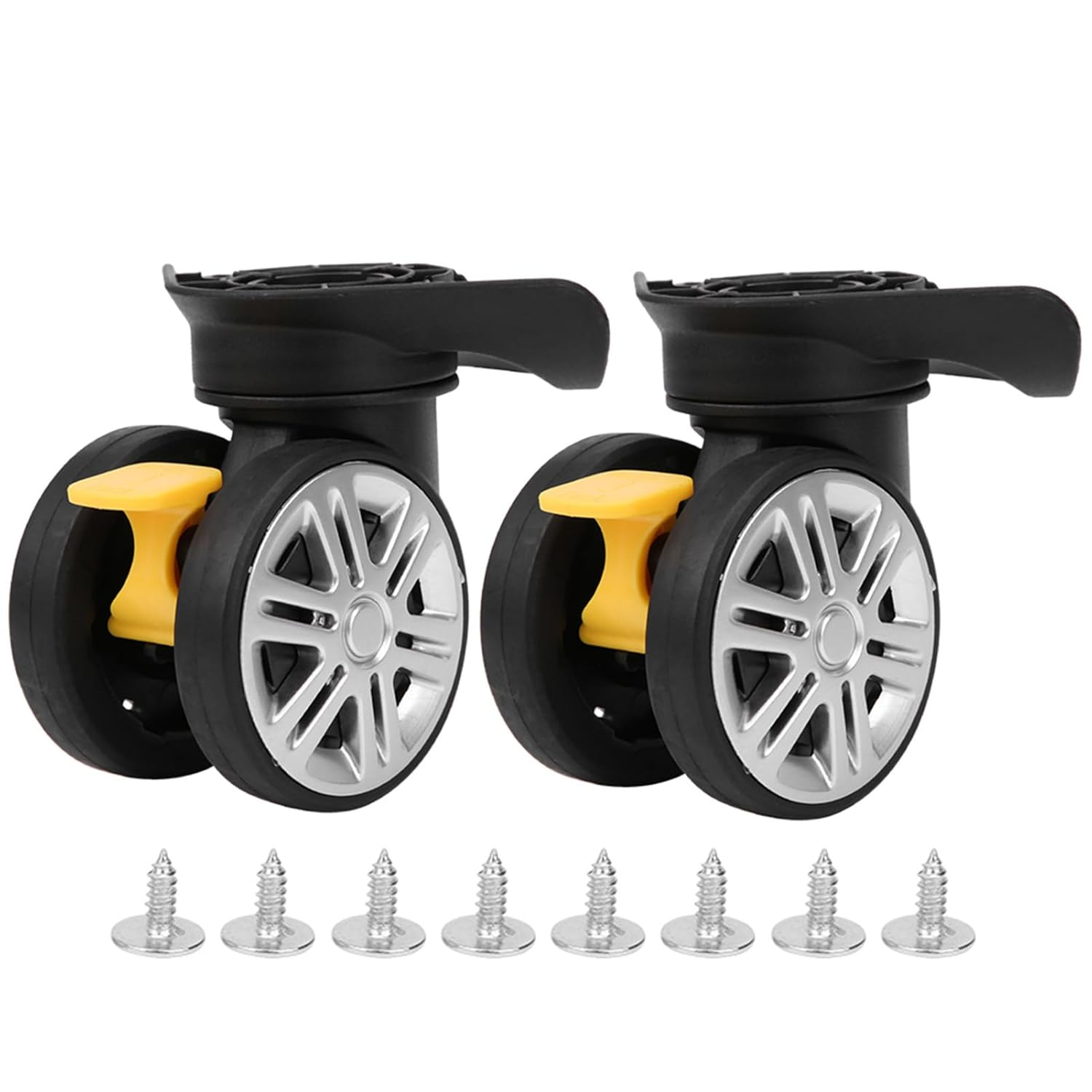 Horoper Luggage Wheels Replacement, 1 Pair Brake Double Row Wheel Luggage Suitcase Caster Wheels Trunk Wheels image number 6
