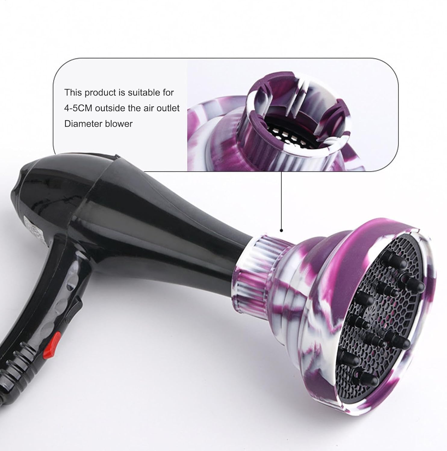 CARRORABI 2PCS Foldable Hair Dryer Diffuser - Silicone Adjustable Hair Diffuser, Hair Dryer Diffuser - Portable Hair Dryer Accessories Professional Diffuser Attachment for Travel image number 1