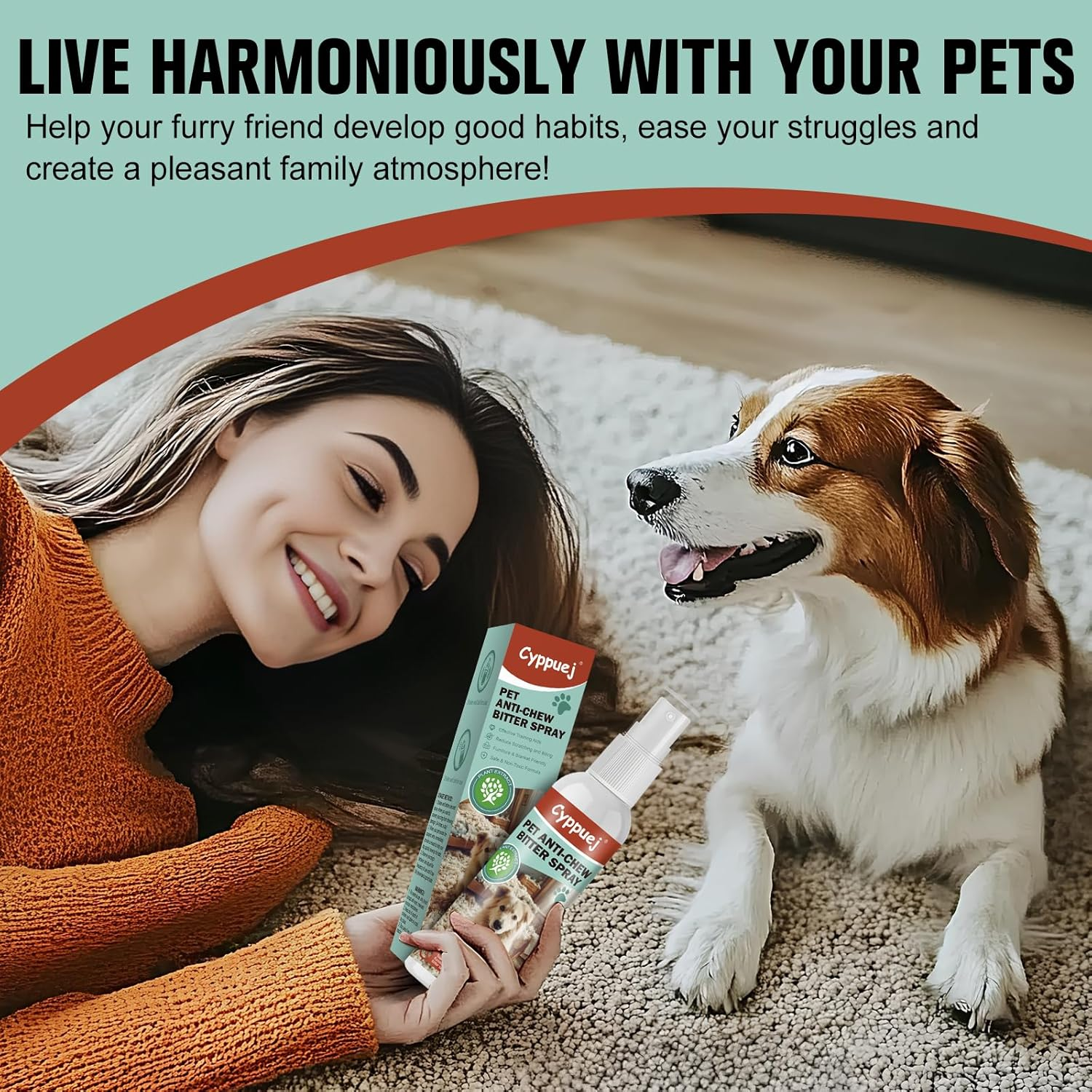 No Chew Spray for Dogs Cats,Bitter Apple Spray for Puppy to Protect Furniture Shoes Belongings, Natural Dog anti Bite Training Aid Stops Chewing and Licking(2X4.06Fl.Oz),Non-Toxic, Alcohol-Free image number 5