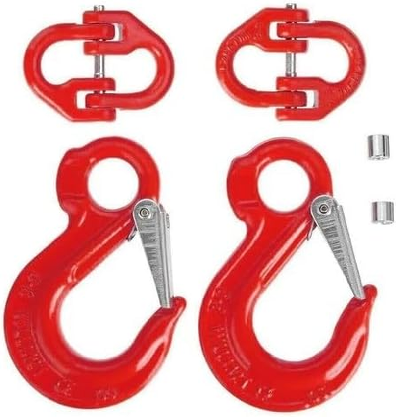 LEDON 2Pack Heavy Duty Caravan Safety Chain Hooks - 8Mm Hammerlock & 10Mm Eye Sling Hook, Zinc Plated for Trailer, Boat, Towing & Recovery image number 3
