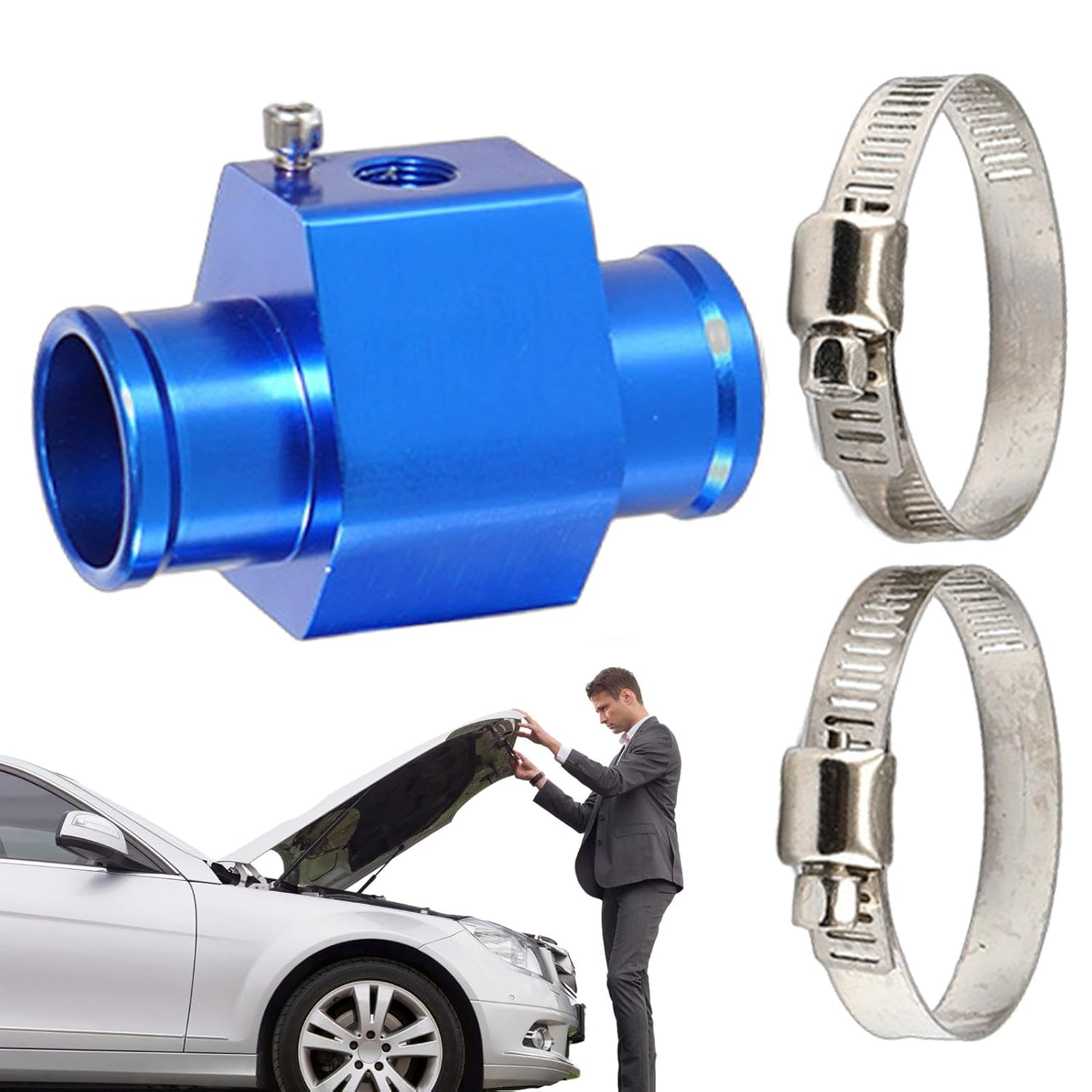 Joint Pipe Gauge - Water Temp Joint Water Sender Adapter Thermostat Sensor,Water Coolant Temperature Gauge Joint Pipe Adaptor for Vehicle