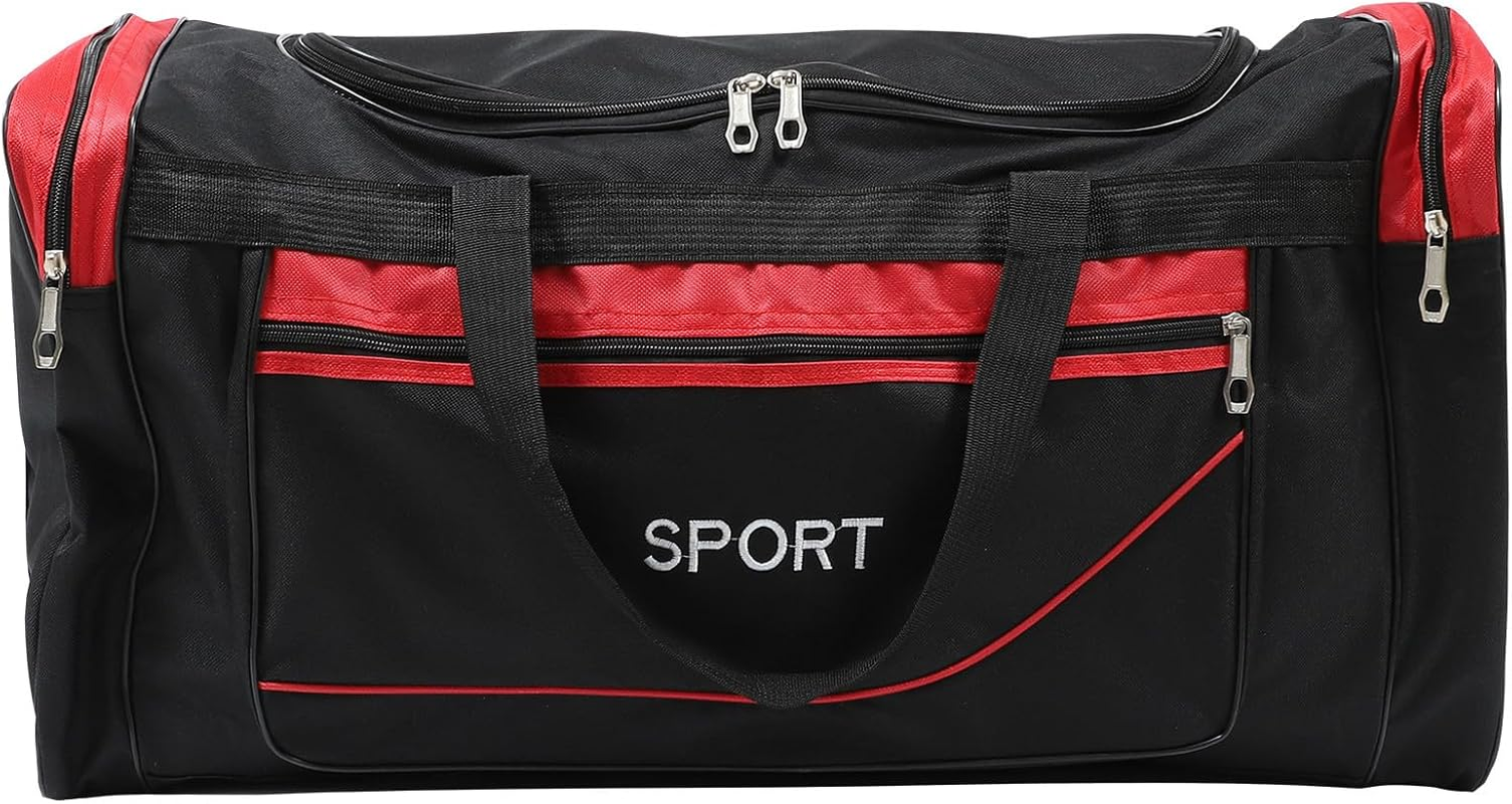 LALADEFIEE Large Capacity Travel Clothes Organizer Bag Luggage Storage Tote Shoulder Bag for Outdoor Trips and Family Travel Red image number 3