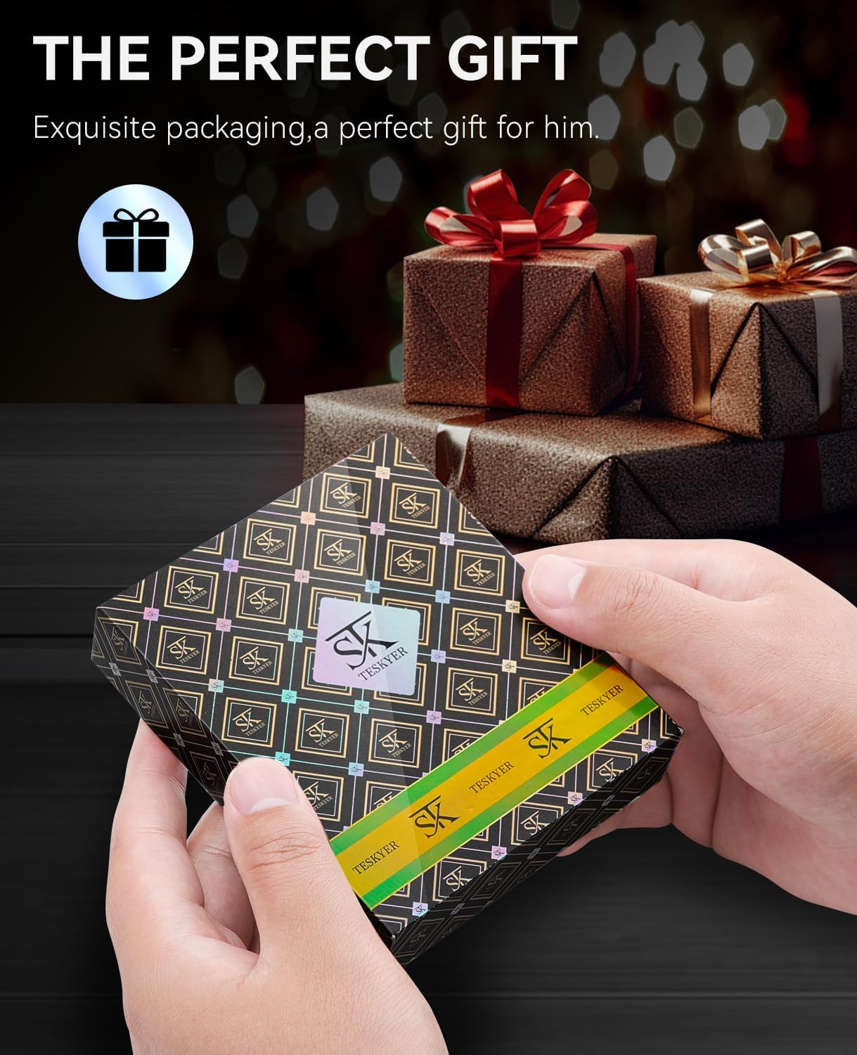 Teskyer Slim Wallet for Men, Minimalist Front Pocket RFID Blocking Leather Wallet Credit Card Holder for Men & Women image number 5