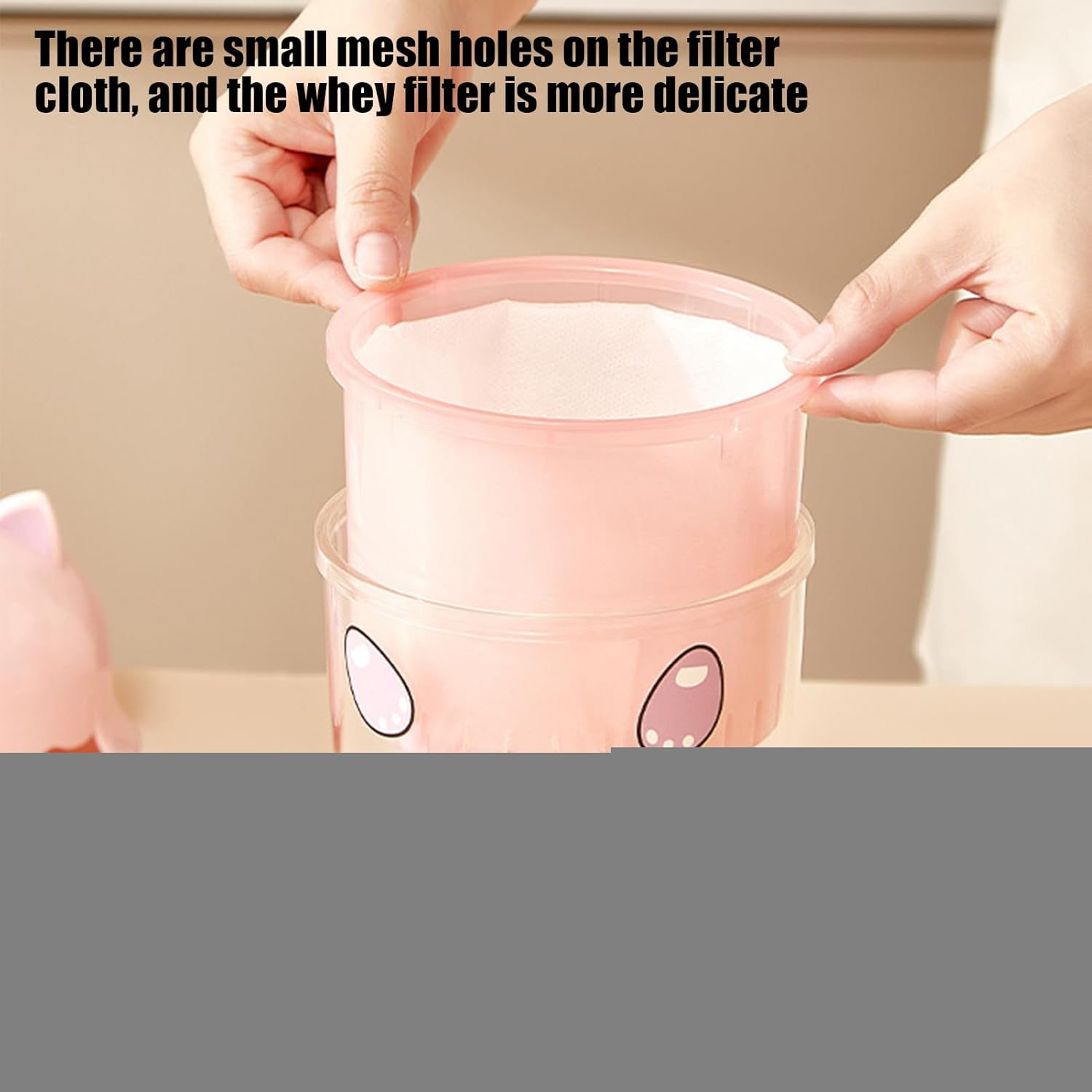 Yogurt Maker Strainer | Reusable Yogurt Filter with Cat Shape - Dustproof Safe Food Sieve Sifter for Coffee Milk Juicing Cooking Baking Tea Kitchen image number 4
