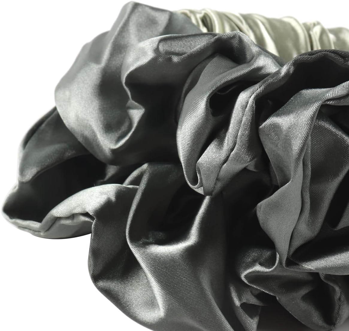 Hoite Satin Green Silk Hair Scrunchie - Heat Free Night Hair Curler for Long Thin Hair Soft Hairband No Snag (Pastel Style) image number 1