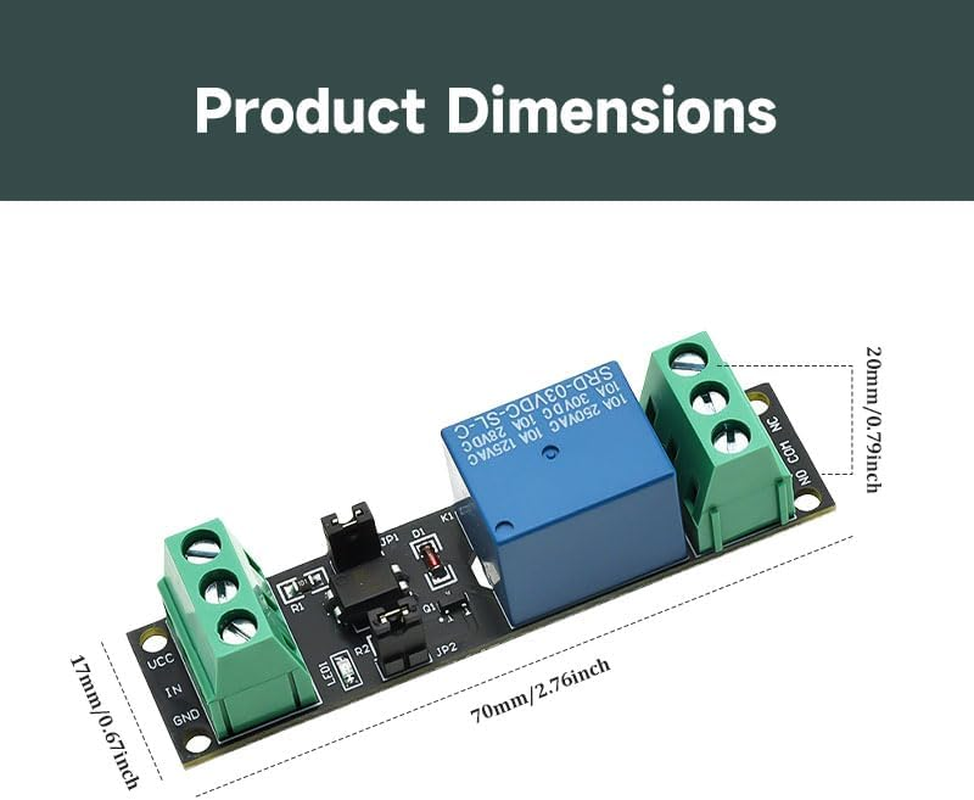 2Pcs 3V Relay Module Switch Board, 1 Channel Optocoupler Module with Isolation Control, Compatible for Iot ESP8266 and Arduino Power Development Board image number 2