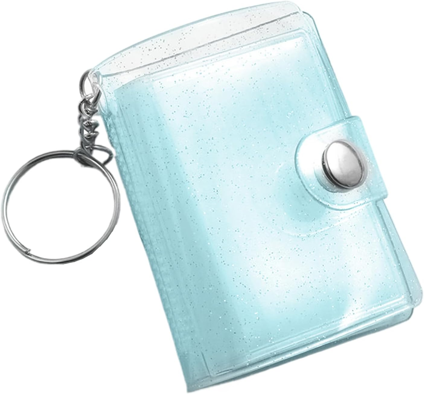 Szaluyk Mini Photo Album Keychain | Clear 24 Pockets Binder | Portable Photo Frame for Kids and Adults | Fits Wallets, Bags, Backpacks | Birthday Gift, Mat, Blue, Fare Riferimento Alla Descrizione