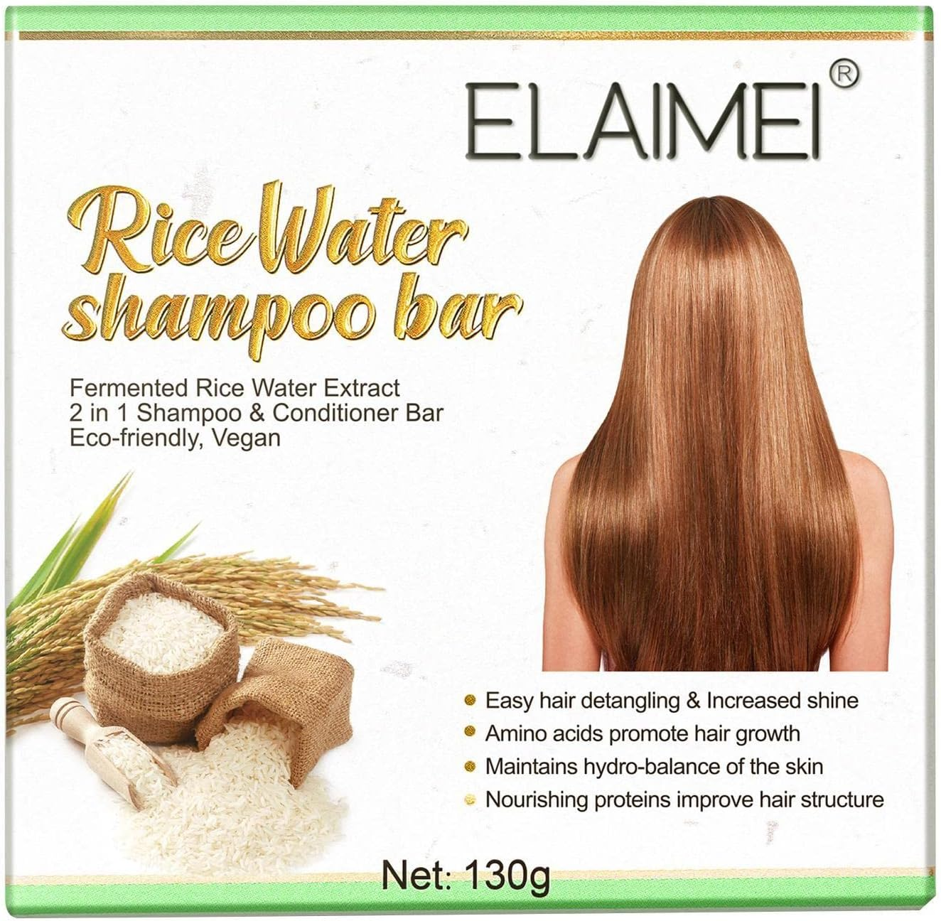 5 Pcs Hair Shampoo Bar | Natural Shampoo Bar with Nourishing Rice Water Formula - Moisturizing Hair Soap Rice Water Shampoo for Dry Damaged Hair M/B image number 4