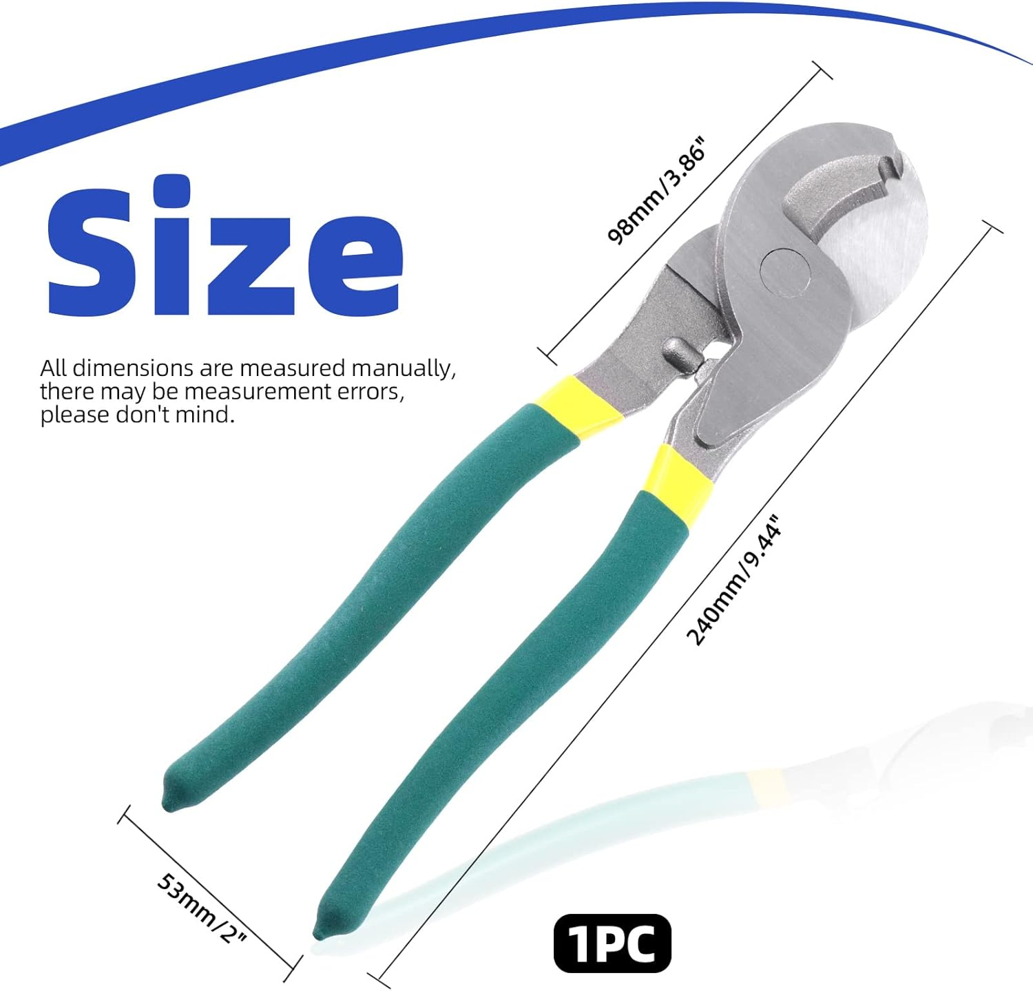 Glarks 10 Inch High Leverage Cable Cutter, Heavy Duty Stainless Steel Wire Rope Cutter Sharp Cable Cutting Pliers with Comfortable Grip for Aluminum, Copper, Communication Cable and Bike Brake Cable image number 2