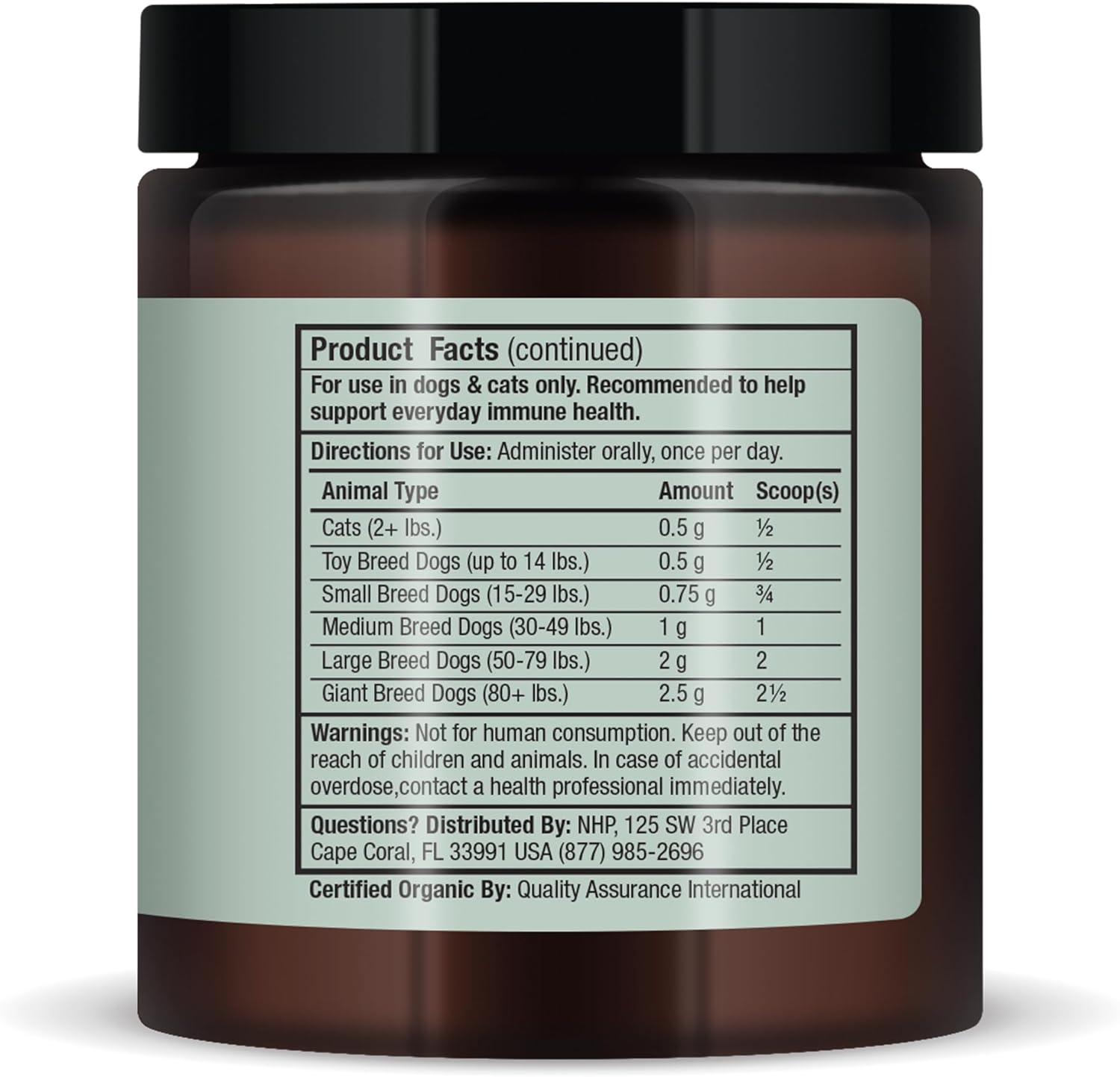 Dr. Mercola Bark & Whiskers Organic Fermented Mushroom Blend - Cat & Dog Supplement - Supports Digestive & Immune Health - Free from Additives, Filler & Gluten - 2.11 Oz. (60 Scoops) image number 1
