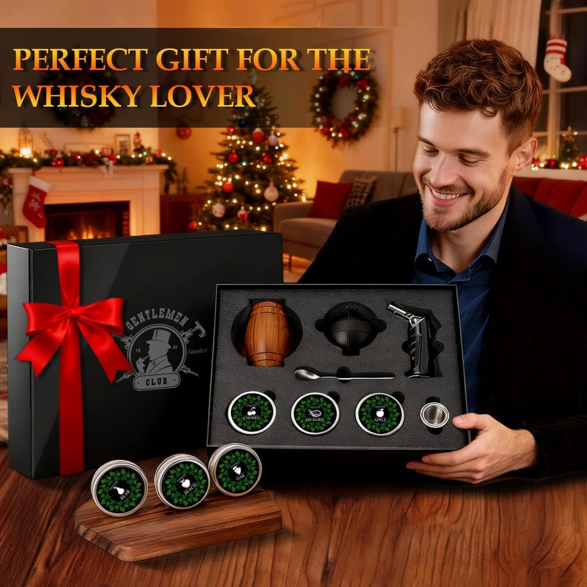 Whiskey Smoker Kit Men Gifts - Cool Gadgets Whisky Christmas Birthday Gifts for Men Him Dad Husband Grandpa Old Fashioned Drink Cocktail Smoker Infuser Kit Bourbon Cocktail Bar Accessories image number 6