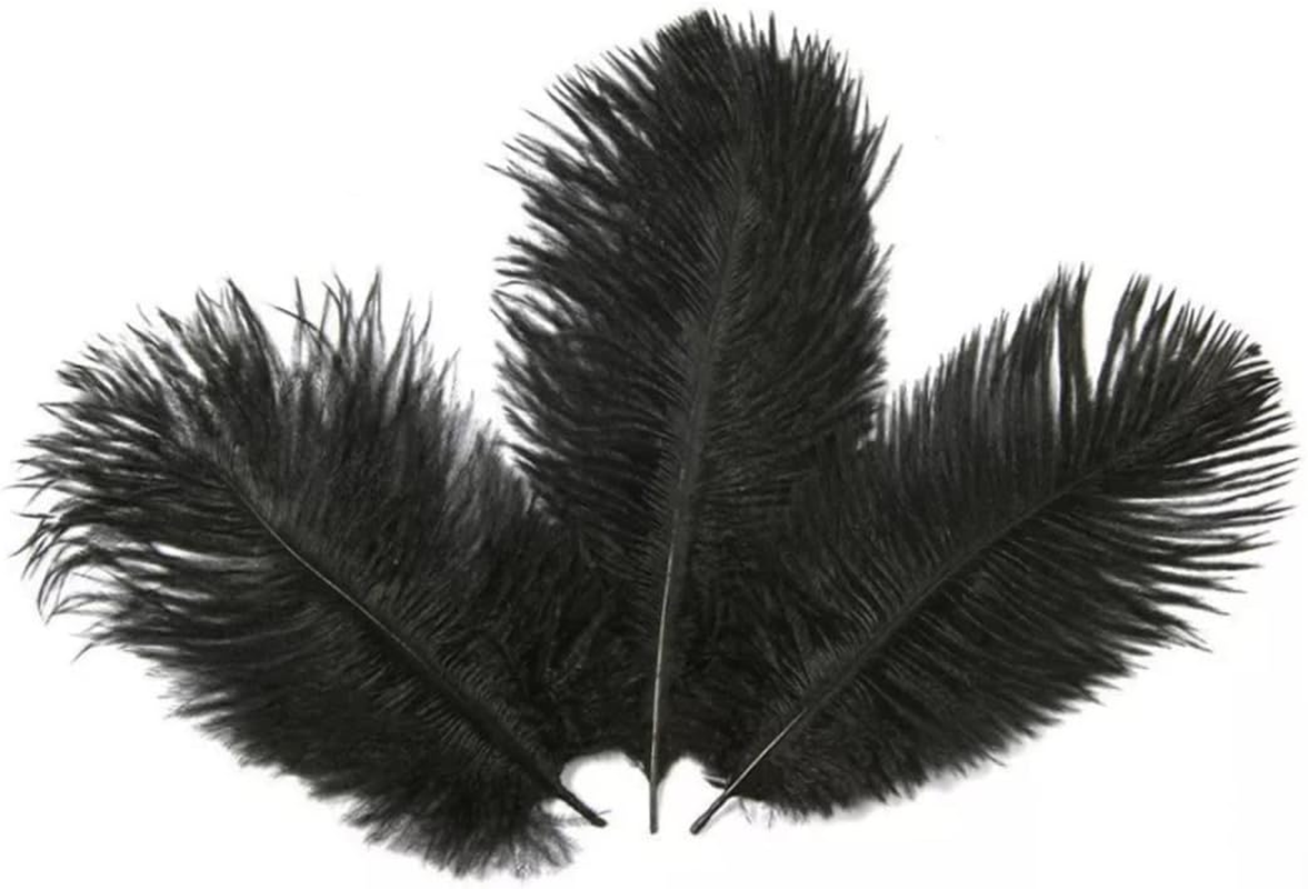 Artificial Ostrich Feathers Crafts DIY Plume Feahter for Wedding Christmas Decoration 3PCS Black Summer Home Use