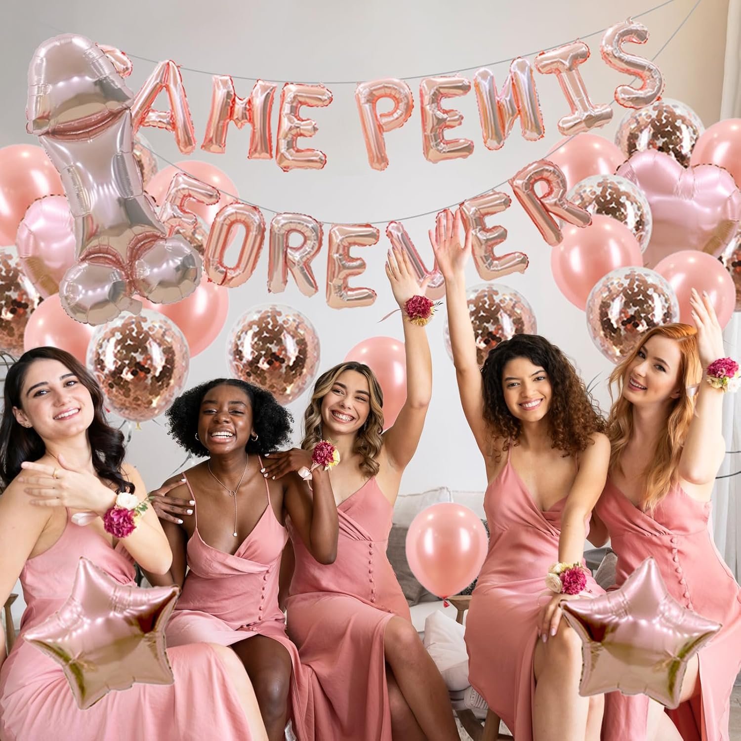 Elegant Rose Gold Bachelorette Party Decorations Set &ndash; Bride to Be Sash, Veil & Photo Booth Props,Hens Night Decor with Foil Balloons, Confetti & Diamond Ring,Bridal Shower & Wedding Party Supplies image number 1