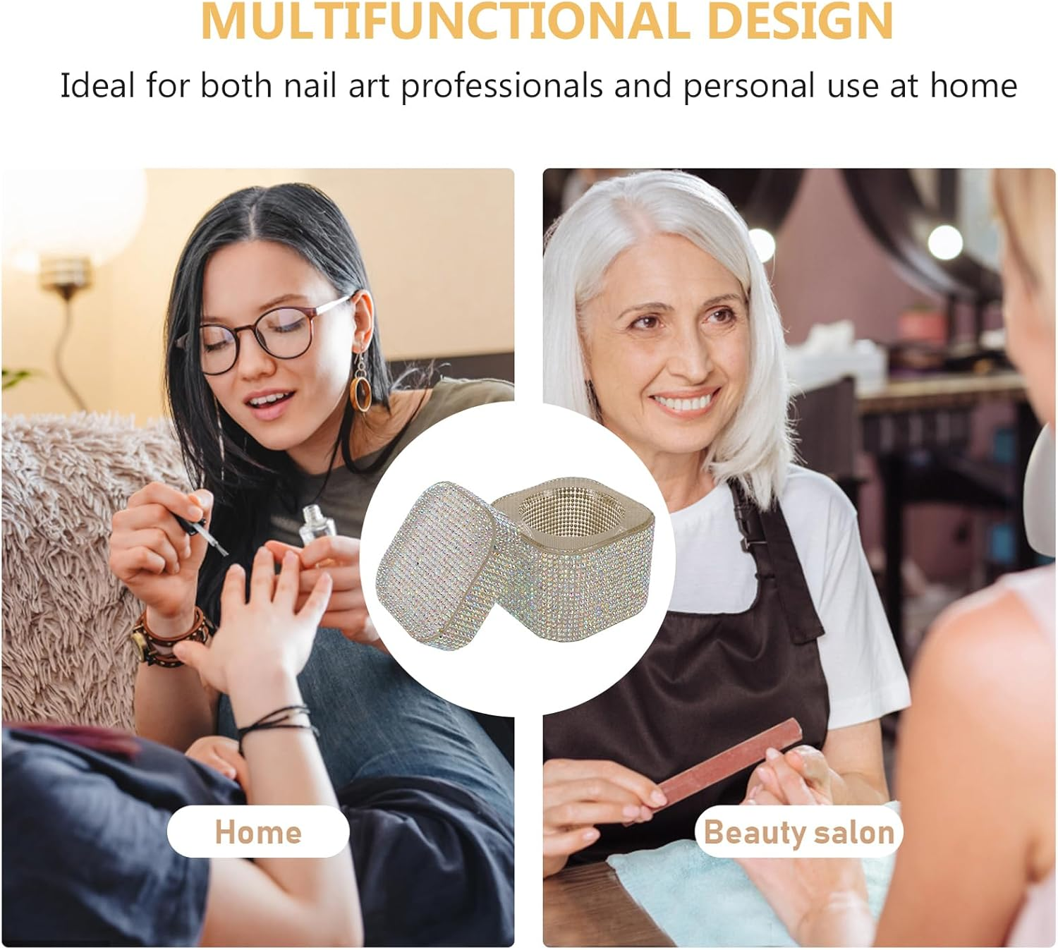 HAKIDZEL Dappen Dish for Acrylic Nail Liquid: Monomer Dish Powder Cup - Decorative Glass Jar for Brush Nail Polish Remover Holder image number 4