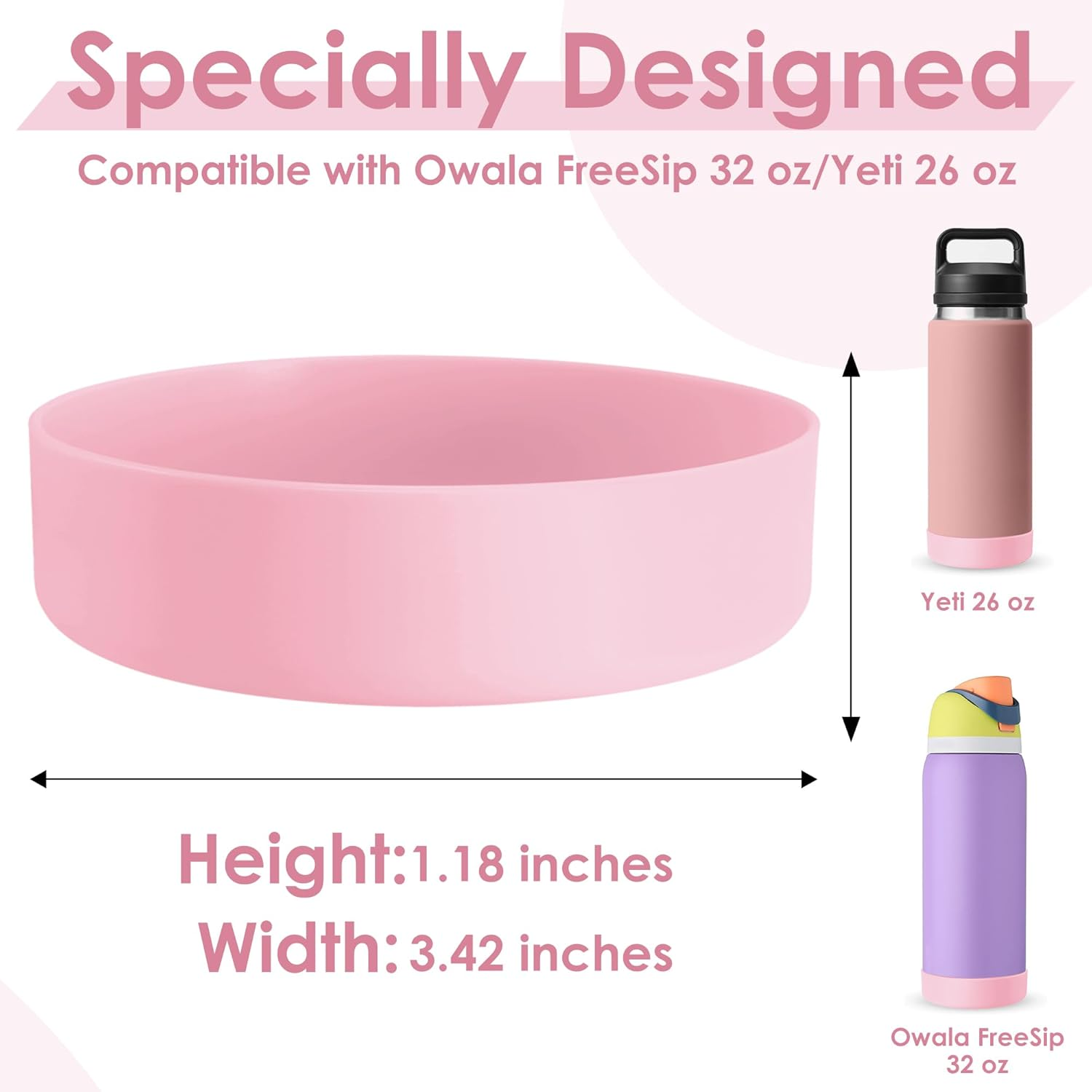 Water Bottle Boot, Compatible with Owala, Yeti, for Stanley Water Bottle Accessories, Sleeve Cover for Owala Freesip 32Oz, Yeti 26Oz, Anti-Slip Silicone for Stanley 36Oz Accessory - Nordicblue image number 7