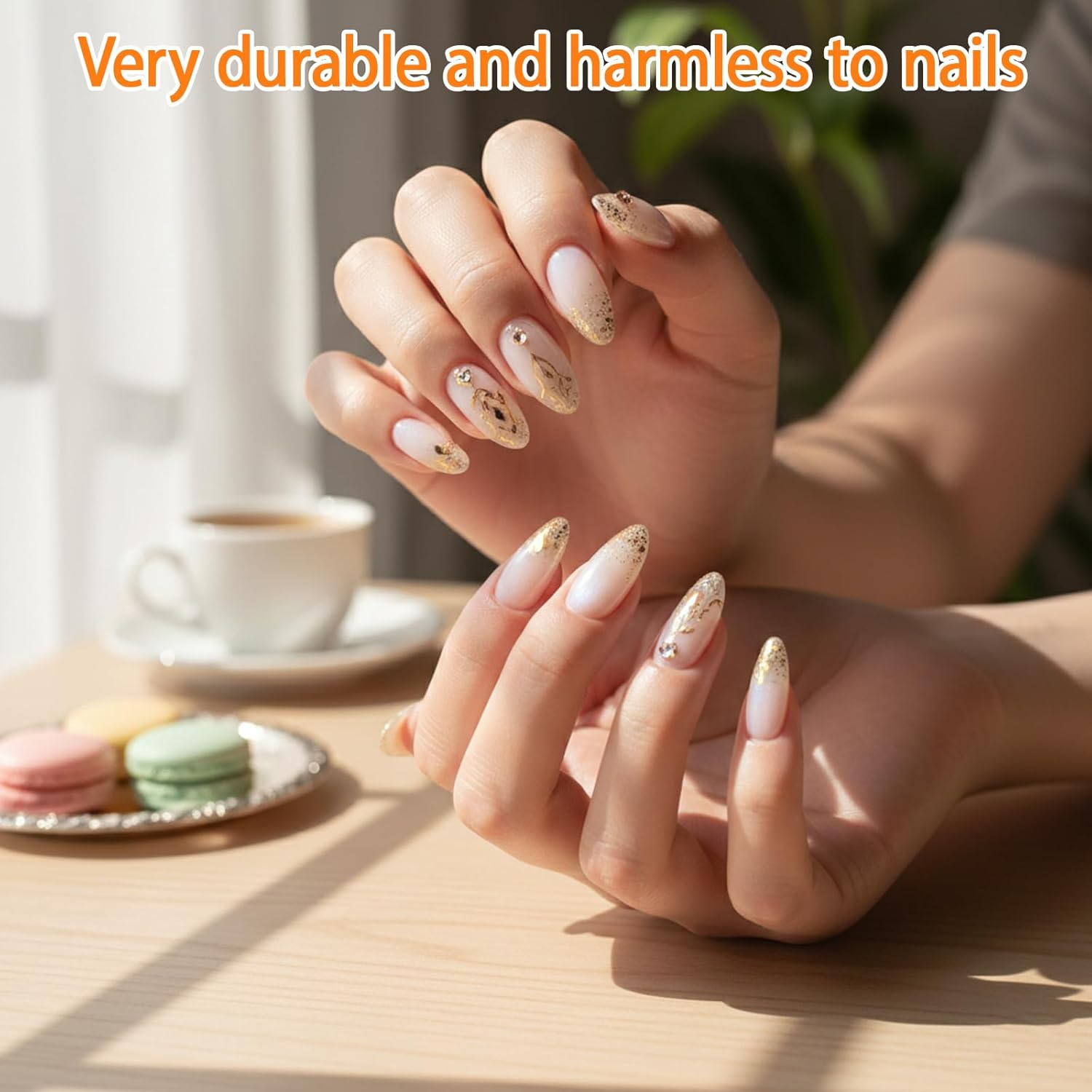 240Pcs Almond Nail Tips, 12 Sizes Pre-Shaped Half Matte Full Cover Clear Soft Gel Fake Nails, Pointed Acrylic Nail Tips for Gel Nail Extension & DIY Nail Art image number 5