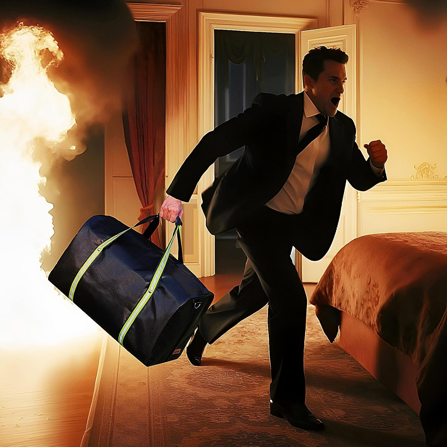 Large Fireproof Safe Bag, Fireproof Document Box for Home Storage, Waterproof Duffel Bag for Travel, Important Document Organizer for Fire Proof Safe, Valuables, Certificates,Cash image number 3