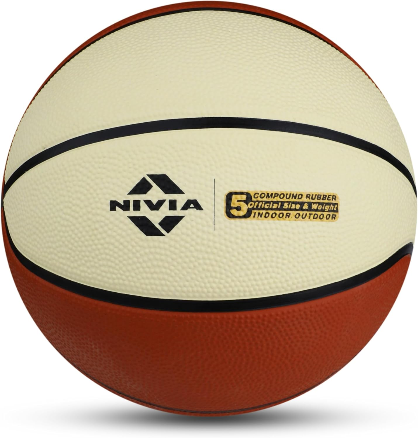 Nivia Top Grip Basketball | Color: Brown | Size: 5 | Rubberized Moulded | for Adults | Panels 8 | Machine Stitched | Suitable for Hard Surface, Wooden Flooring, Indoor Synthetic Surface image number 5