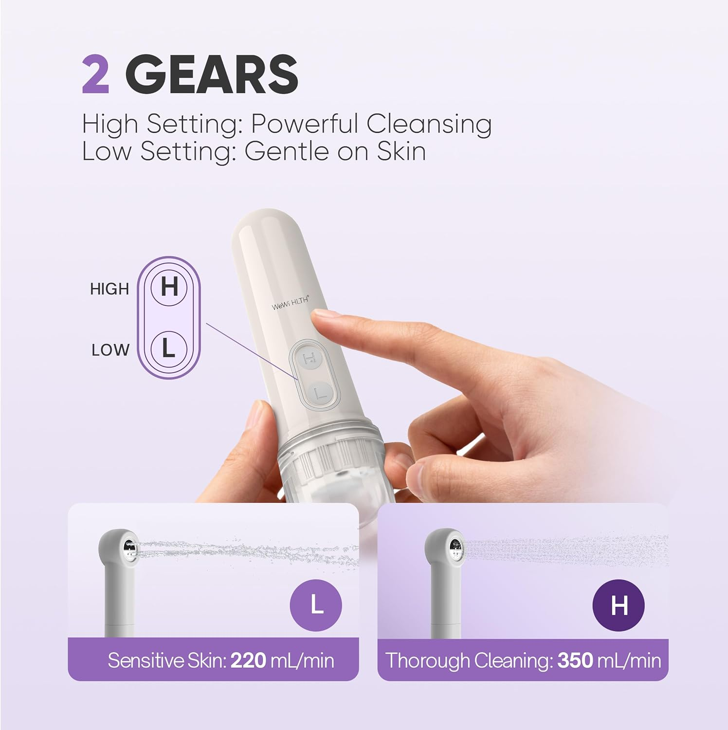 Portable Bidet - Mini Foldable Handheld Personal Travel Bidet with 2 Pressure Options Electric Sprayer Toilet for Personal Hygiene Cleaning/Soothing Postpartum Care/Perineal & Hemmoroid Treatment - Green image number 3