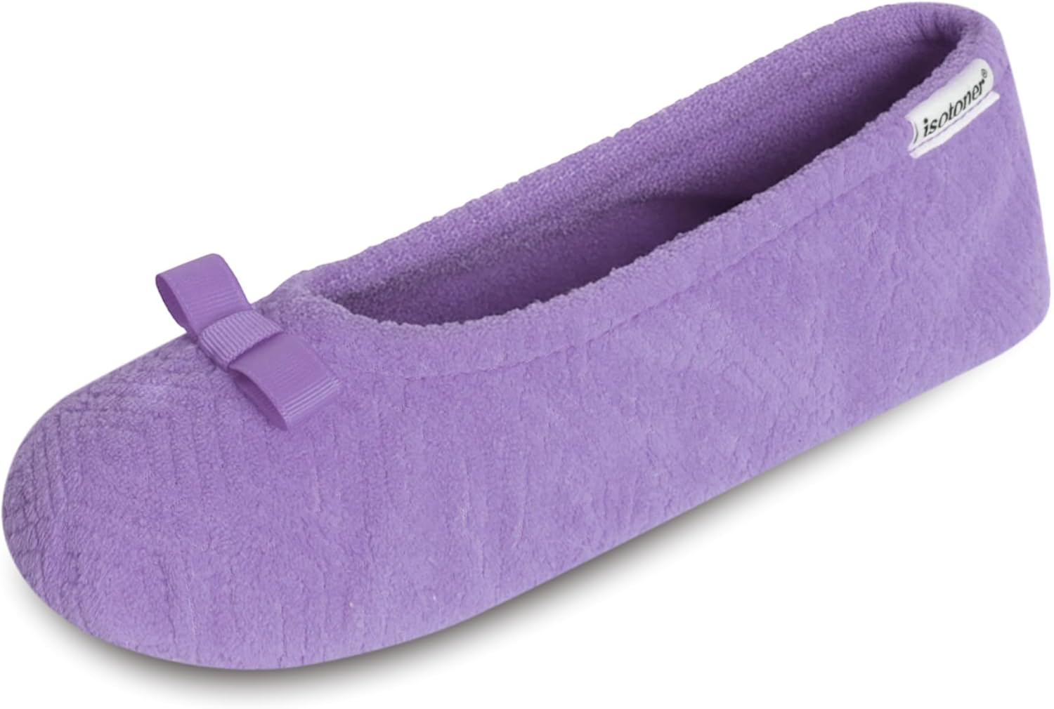 Isotoner Women&rsquo;S Chevron Microterry Ballerina Slippers image number 6