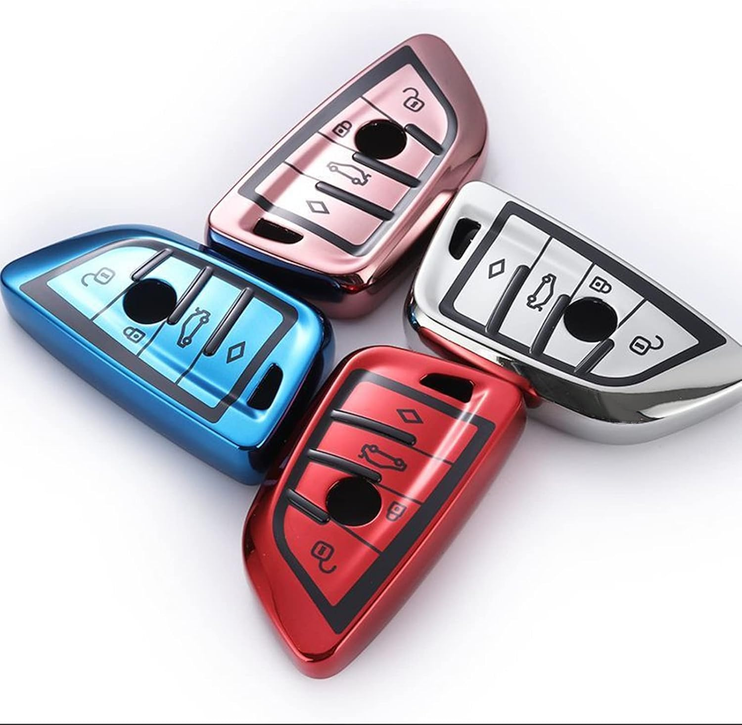 Creativity Suitable for BMW Key Fob Cover. Advanced Soft TPU Key Box Is Compatible with F30 F45 F55 G20 G30 X1 X3 X4 X5 X6 X7 3 5 6 7 8 M5 M6 GT Series Smart Key (Type B Pink Single Key Case) image number 6