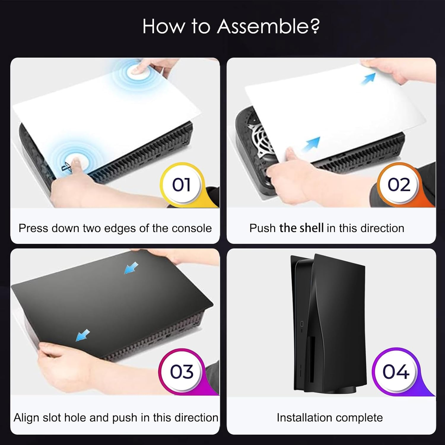 Replacement Skin Cover Shell for PS5 Digital Edition, Megadream Anti-Scratch Dustproof Protective Shell Cover Replacement Plate Shell for Sony PS5 Console Digital Edition - Blue image number 1