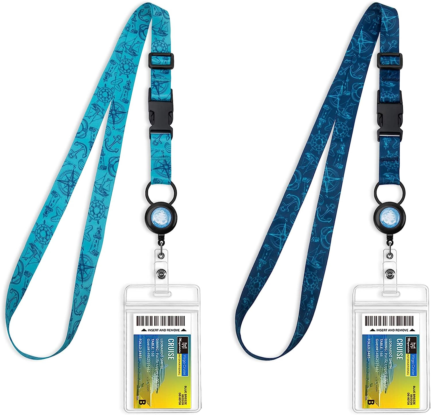 MNGARISTA Retractable Cruise Lanyard for Ship Cards, Waterproof Lanyards for Cruise Ship Cards with ID Holder, 2 Pack, Underwater World - Sea Turtle image number 7