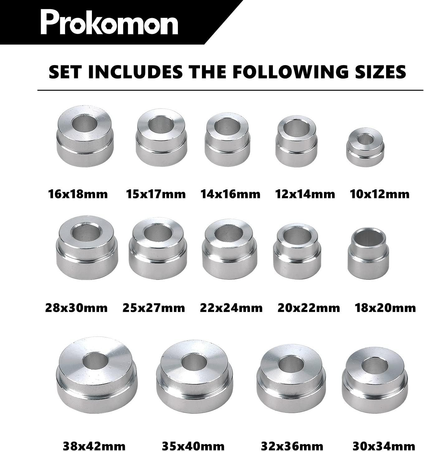 Prokomon 17 Pcs Bearing Race and Seal Bush Driver Set &ndash; Master/Universal Kit for Automotive Wheel Bearings