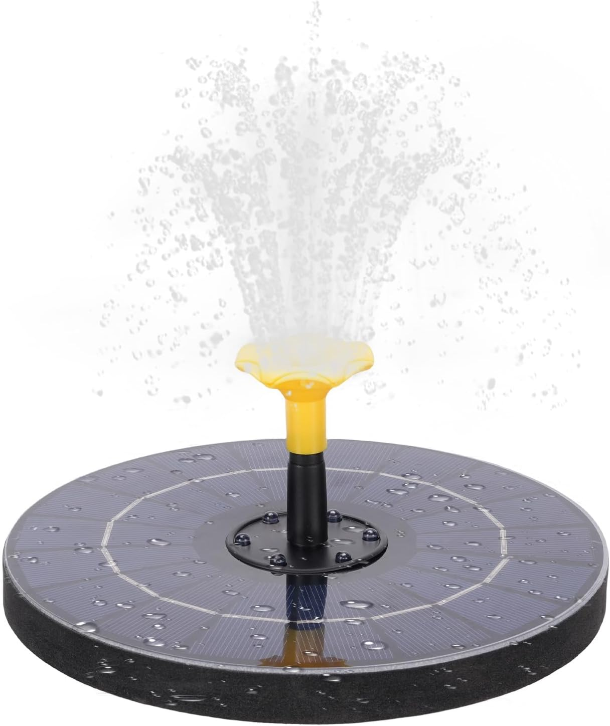 Bird Bath Fountains Solar Power Color LED Lights 6 Nozzles 3 Rods Garden Pond Pool (Black) image number 4