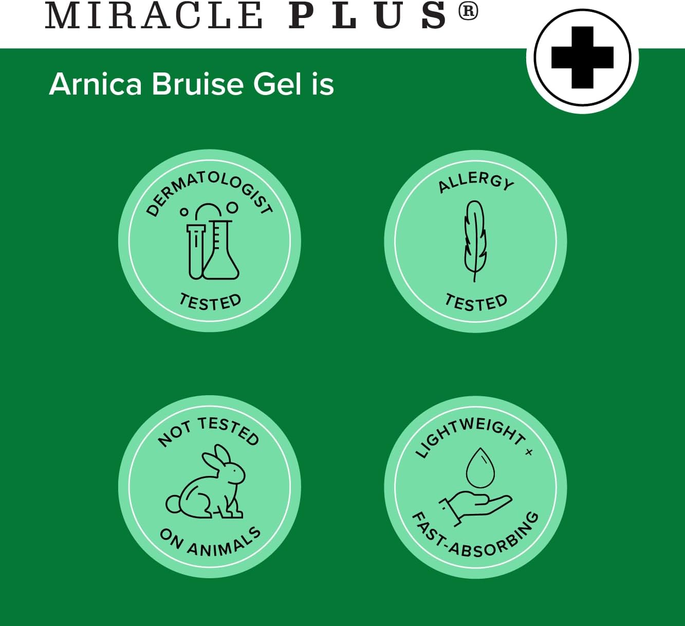 Miracle plus Natural Arnica Bruise Body Gel | Arnica Montana Lotion for Thin Skin Bruising and Swelling after Surgery | Extra Strength Vitamin K Cream | Skin Care Arnica Ointment for Bruises, 4 Oz image number 2