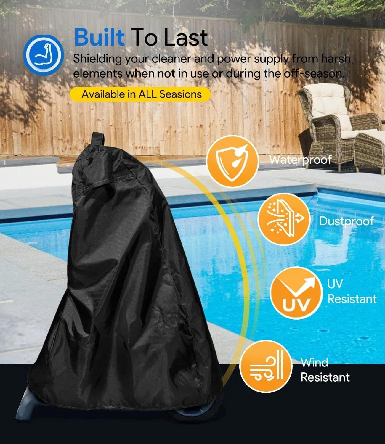 Pool Cleaner Cover, Universal Fit Waterproof Storage Bag,Compatible with Popular Models.High-Intensity Fabric, Suitable for Pool Equipment, Dolphin, Polaris, Hayward, Smart, AIPER &ndash; CRFY image number 3
