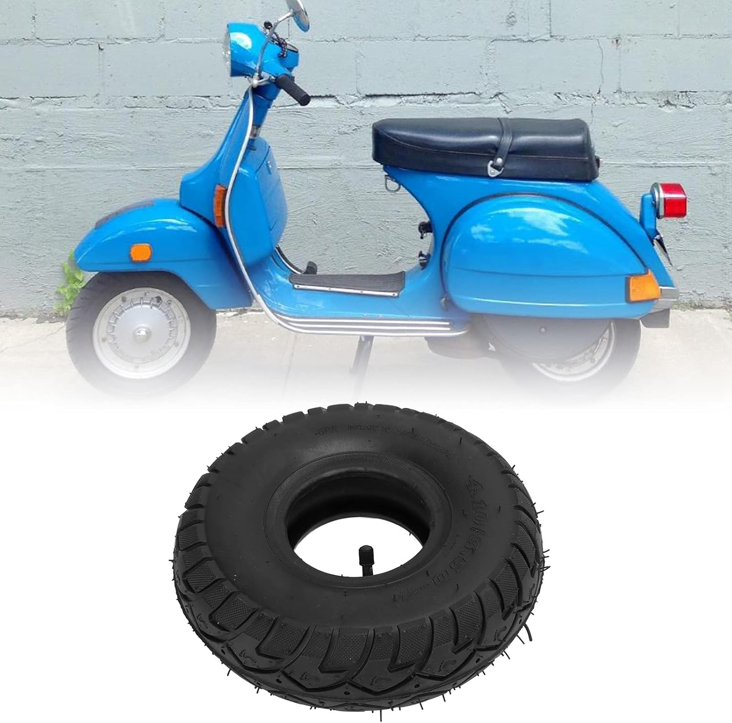 4.10/3.50‑4 Tire and Tube, 10 Inch Tire and Tube Durable High Load Impact Absorption for Lawn Mowers for Hand Trucks image number 3