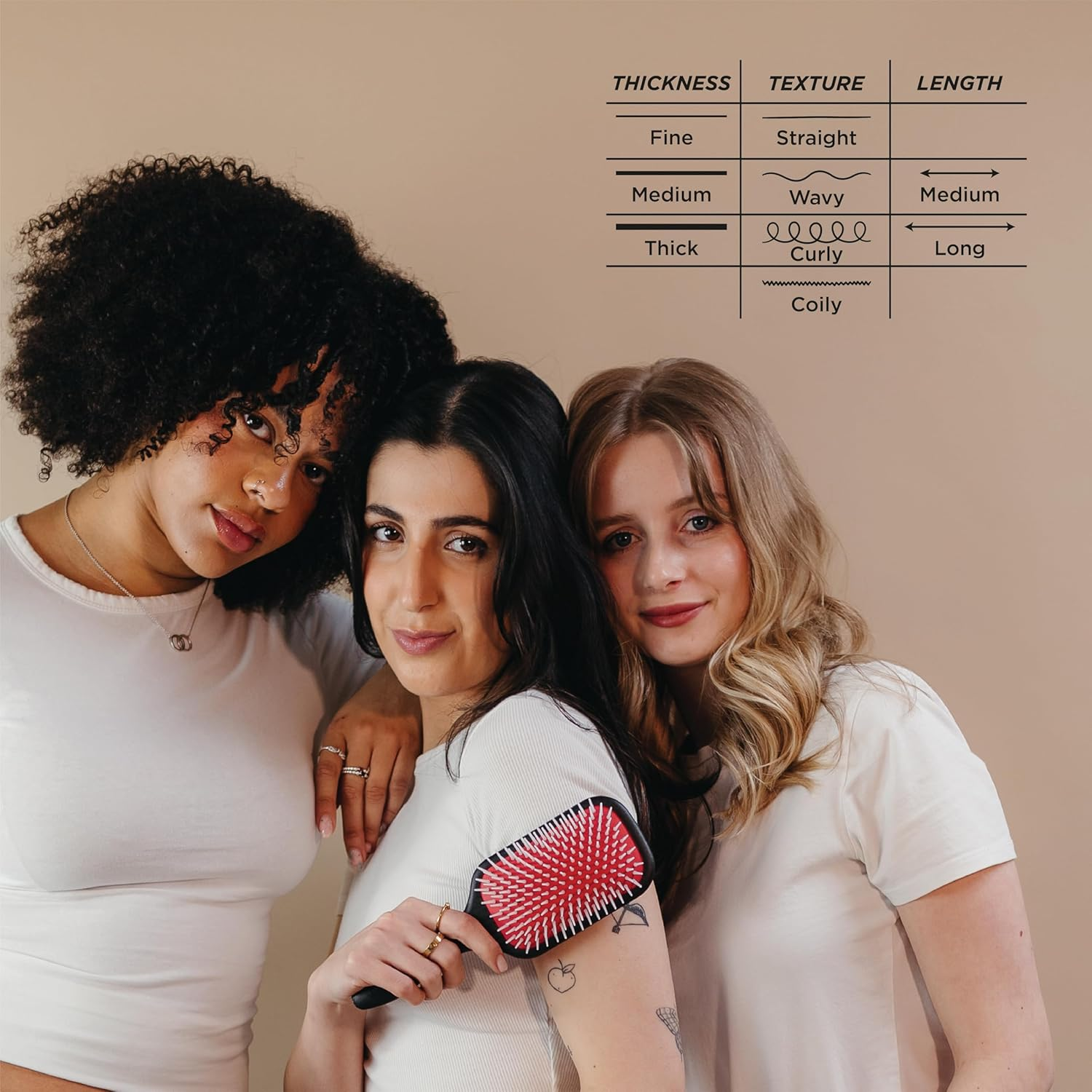 Denman Detangler D38 Hair Brush for Fast and Comfortable Detangling, Blow Drying and Styling - Combination of D3 Styling Pins & Paddle Brush - for Women and Men (Red & Black) - Pink Crush image number 4