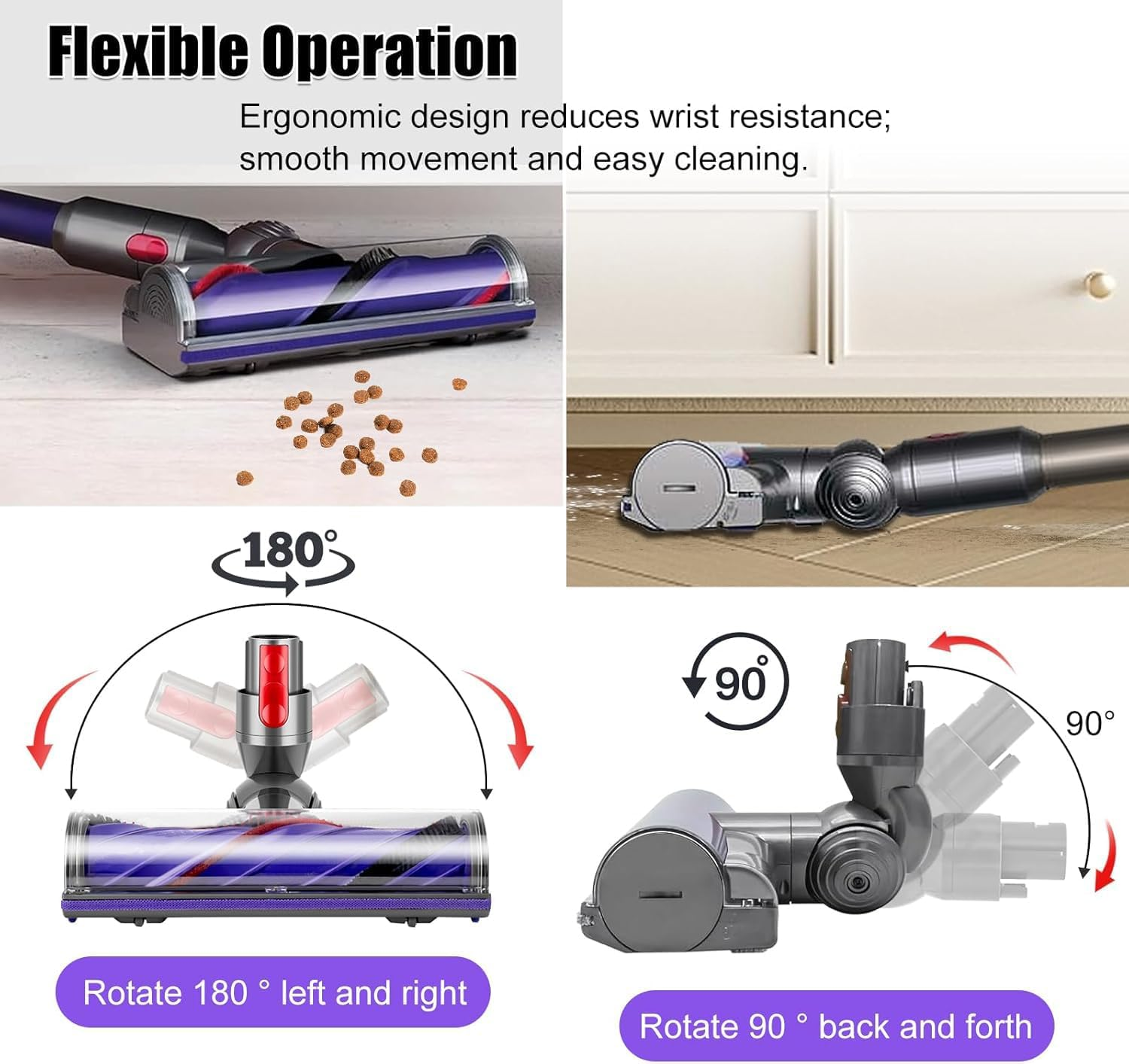 Quick-Release Roller Motorhead Cleaner Compatible with Dyson V7 V8 V10 V11 V15 Vacuum Cleaner Animal Absolute Models Cleaner Head Replacement Part Accessories Electric Head for Hardwood Floor Carpets image number 1
