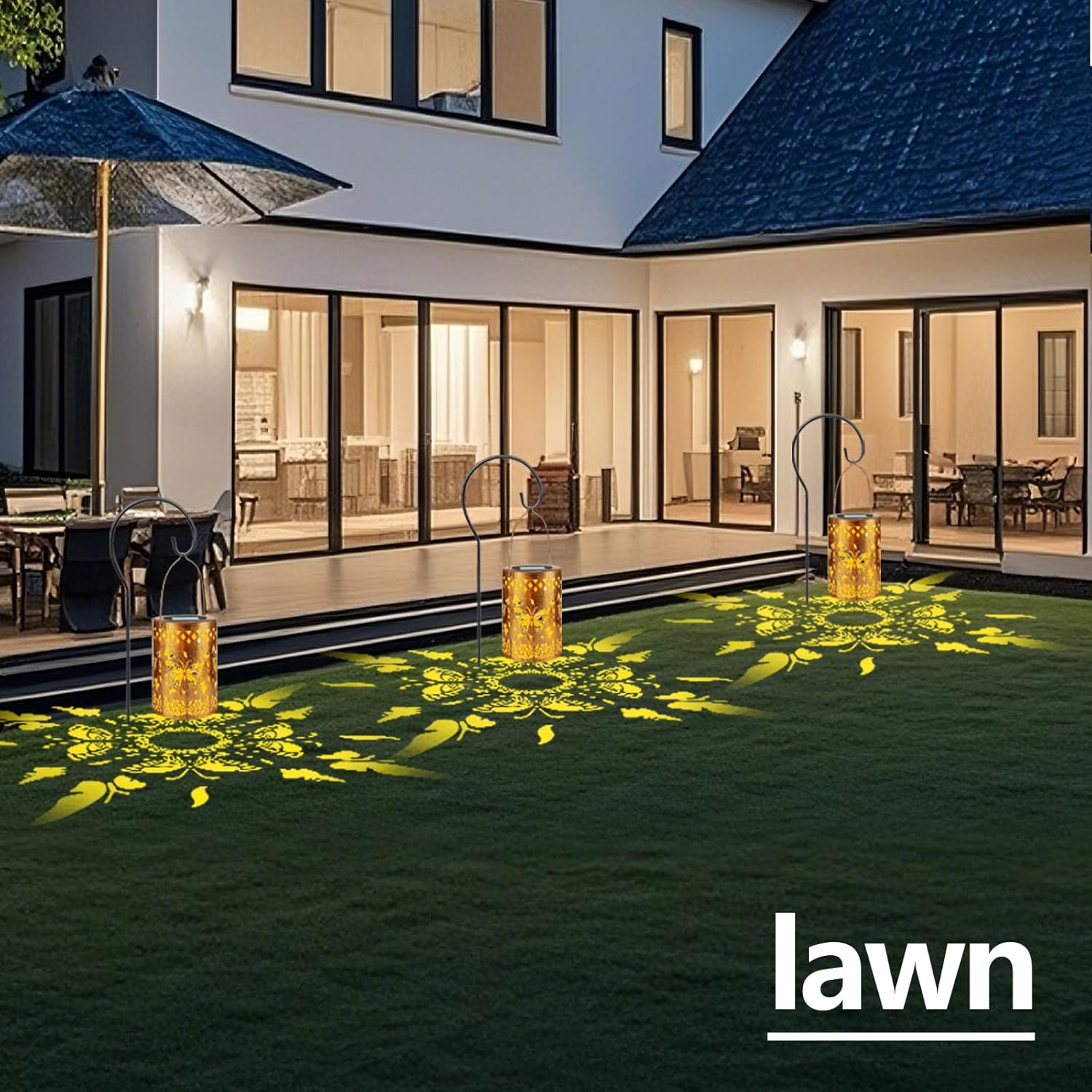 Solar Lanterns Outdoor Waterproof Butterfly Garden Lantern Birthday Holiday Gifts for Women Mom Grandma, Hanging Solar Lights Metal Decoration outside for Yard, Patio, Backyard, Porch, 2 Pack image number 4