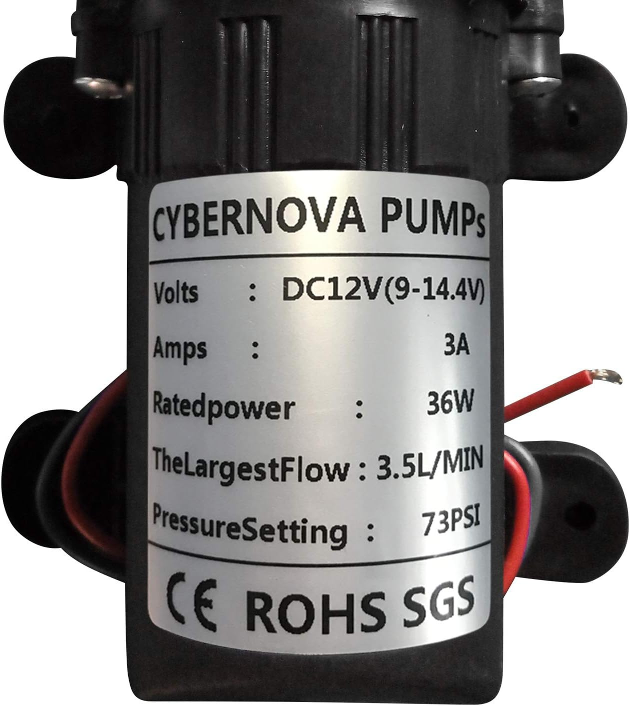 CYBERNOVA DC12 V 73PSI 3.5L/M Fresh Water High Pressure Diaphragm Self Priming Pump with Hose Clamps Caravan/Boat/Rv/Garden (5206) image number 4