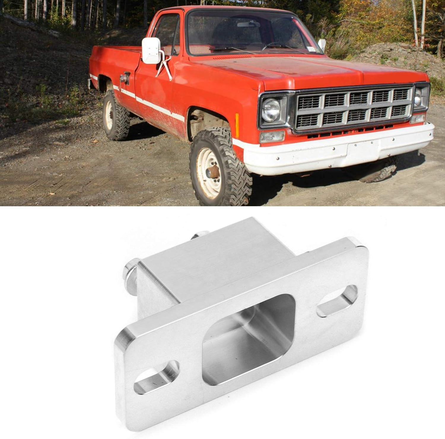 POENVFPO Aluminum Solid Transmission Mount - Fit for TH350 TH400 700R4 4L60E, Easy Installation for Car Owners image number 5