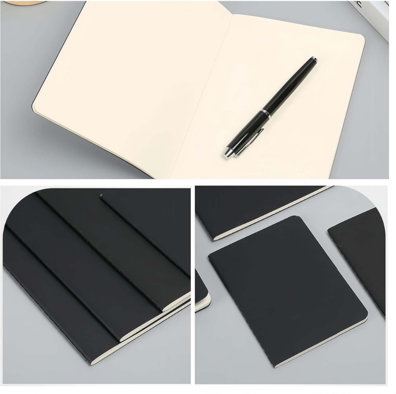 6 Pack Pocket Notebook, Ai-Oumleef Journal Notebook,Softcover Mini Notebooks14 X 10Cm Notebook Small Memo Notepad for Men Women Traveler Author, 30 Sheets,60 Lined Pages(Blank, Black) image number 3