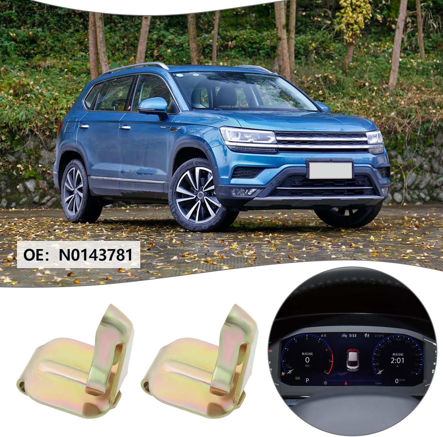 SING F LTD 25Pcs Car Navigation System Door Panel Fixing Clip Metal Fixing Accessory Clip N0143781 Compatible with Volkswagen