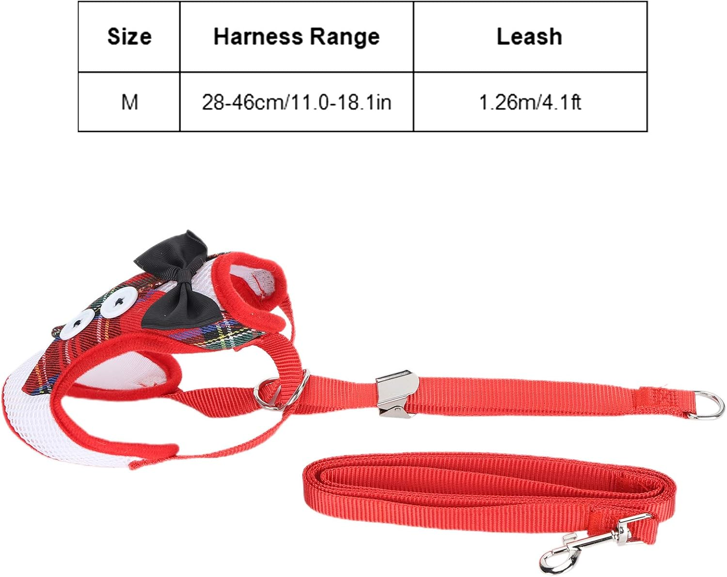 Cat Harness and Leash Set, Breathable Cat Vest Harness with Leash, Pet Adjustable Escape Proof Vest Strap for Small Large Cats Puppy Small Animals Walking (Red Grid) image number 4