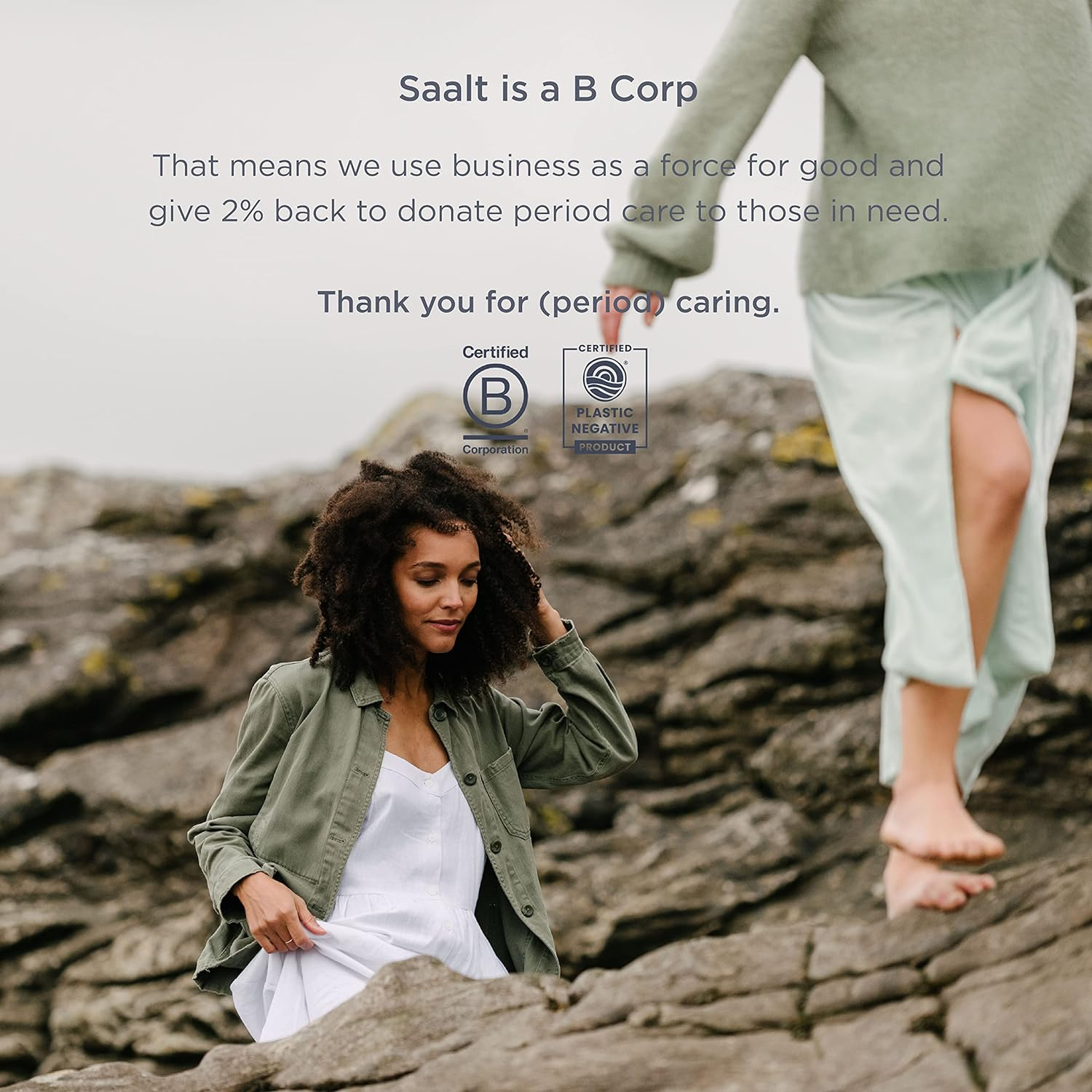 Saalt Menstrual Cup - Premium Design - Most Comfortable Period Cup - #1 Active Cup - Wear for 8 Hours - Soft, Flexible, Reusable Medical-Grade Silicone - (Seafoam Green, Regular) image number 5