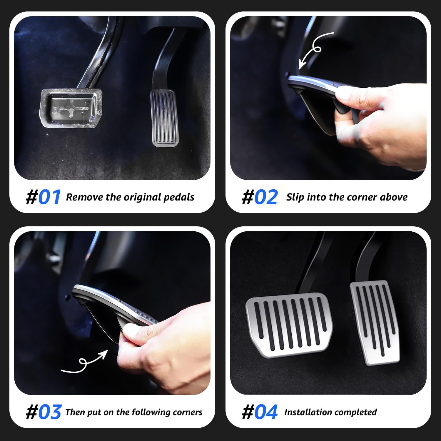 Topfit for Tesla 20212022 2023 2024 Model Y Model 3 Performance Pedal Pads Cover Foot Aluminum Non-Slip Pedals Accessories image number 3