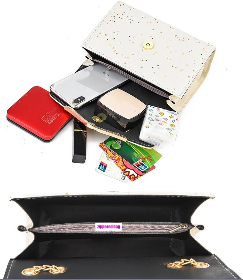 Clutch Purses for Women Rhinestone Handbag for Women Sparkling Diamond Shoulder Purse Elegant Crossbody Clutch Bag for Ladies - Black(With Pearl Strings) image number 4